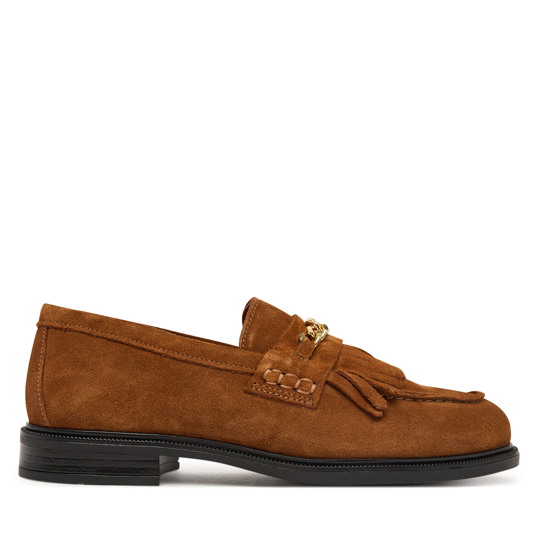 Loafers Tommy Hilfiger Th Chain Fringe Suede Loafer FW0FW09918 Καφέ