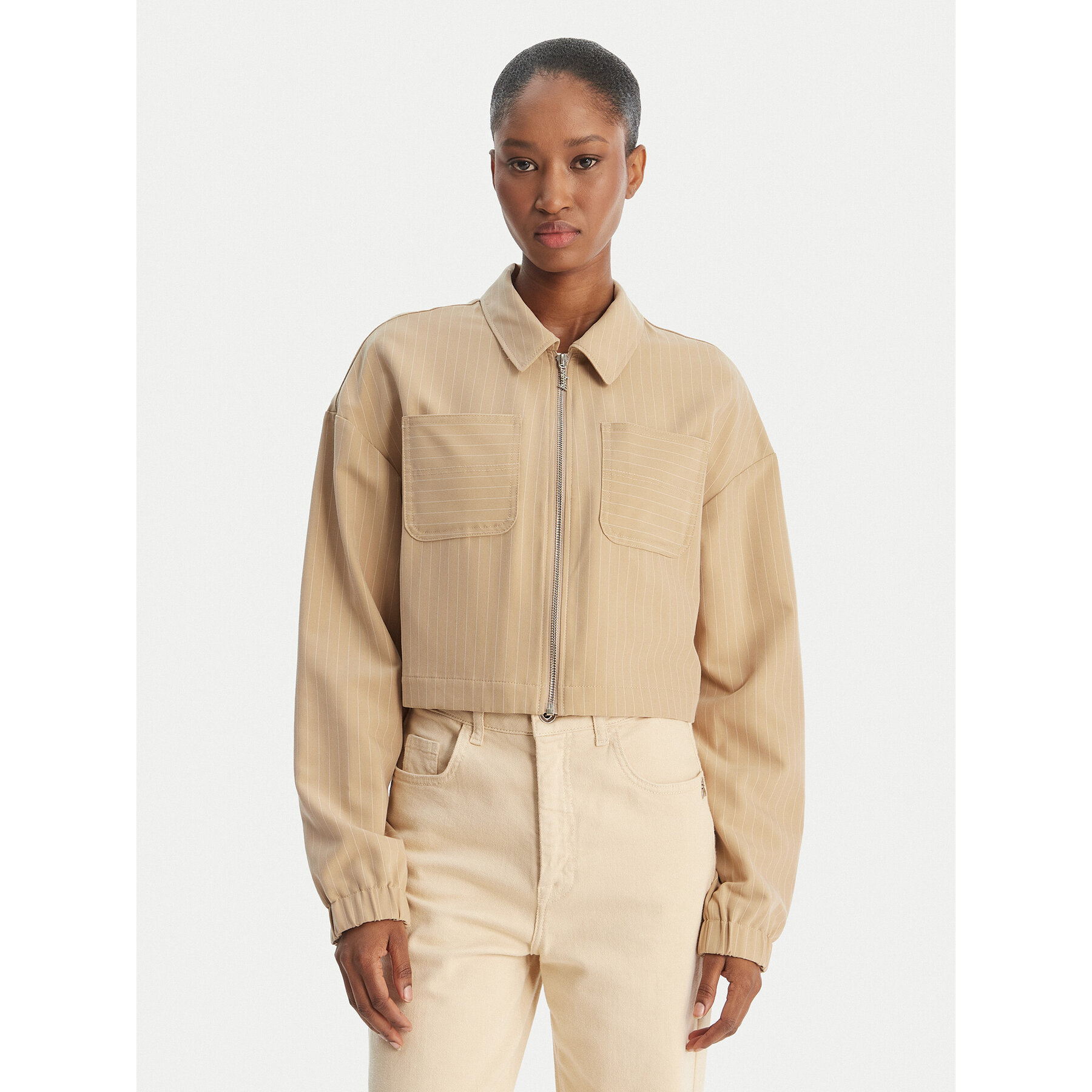 HUGO Hemdjacke Aribabi-1 B 50552372 Beige Oversize