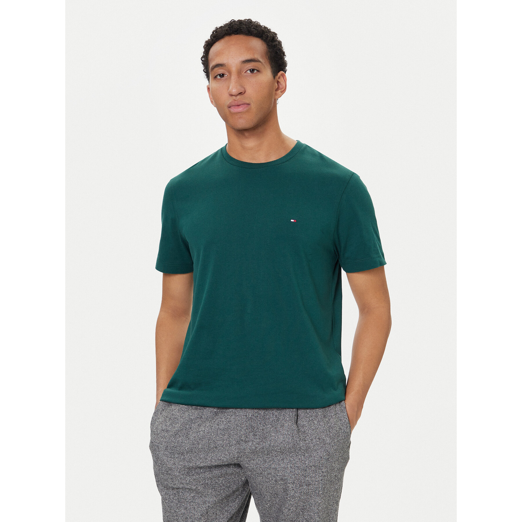 Tommy Hilfiger T-Shirt Ess Seasonal MW0MW39995 Grün Regular Fit