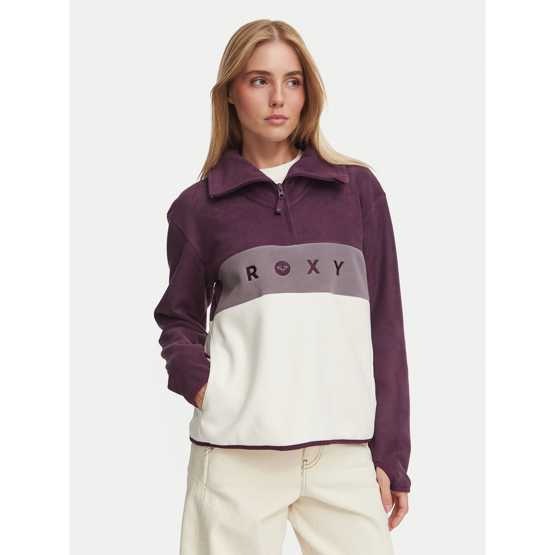 Roxy Fleecejacke ERJFT05104 Violett Regular Fit