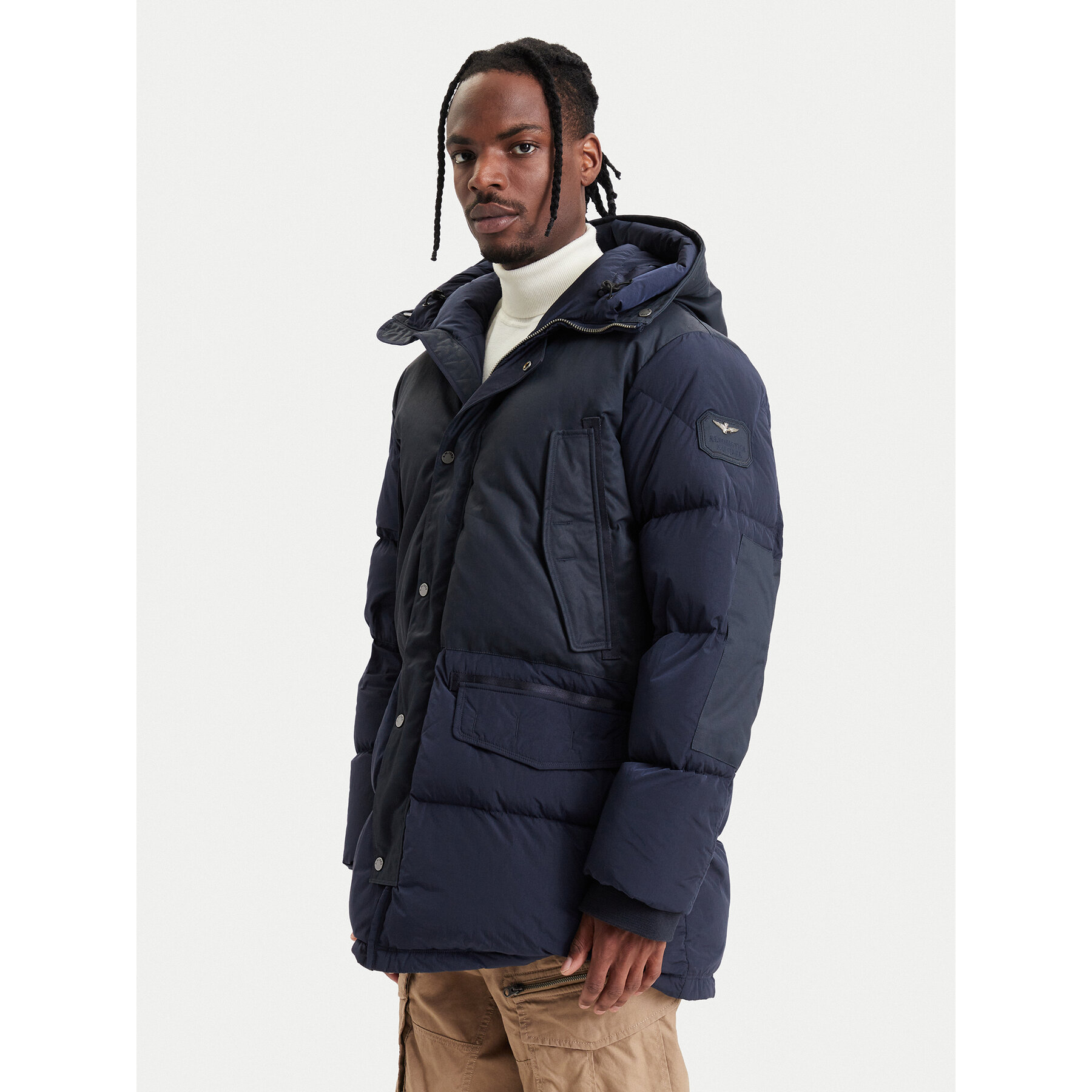 Aeronautica Militare Daunenjacke 262AB3082UCT04369 Dunkelblau Regular Fit
