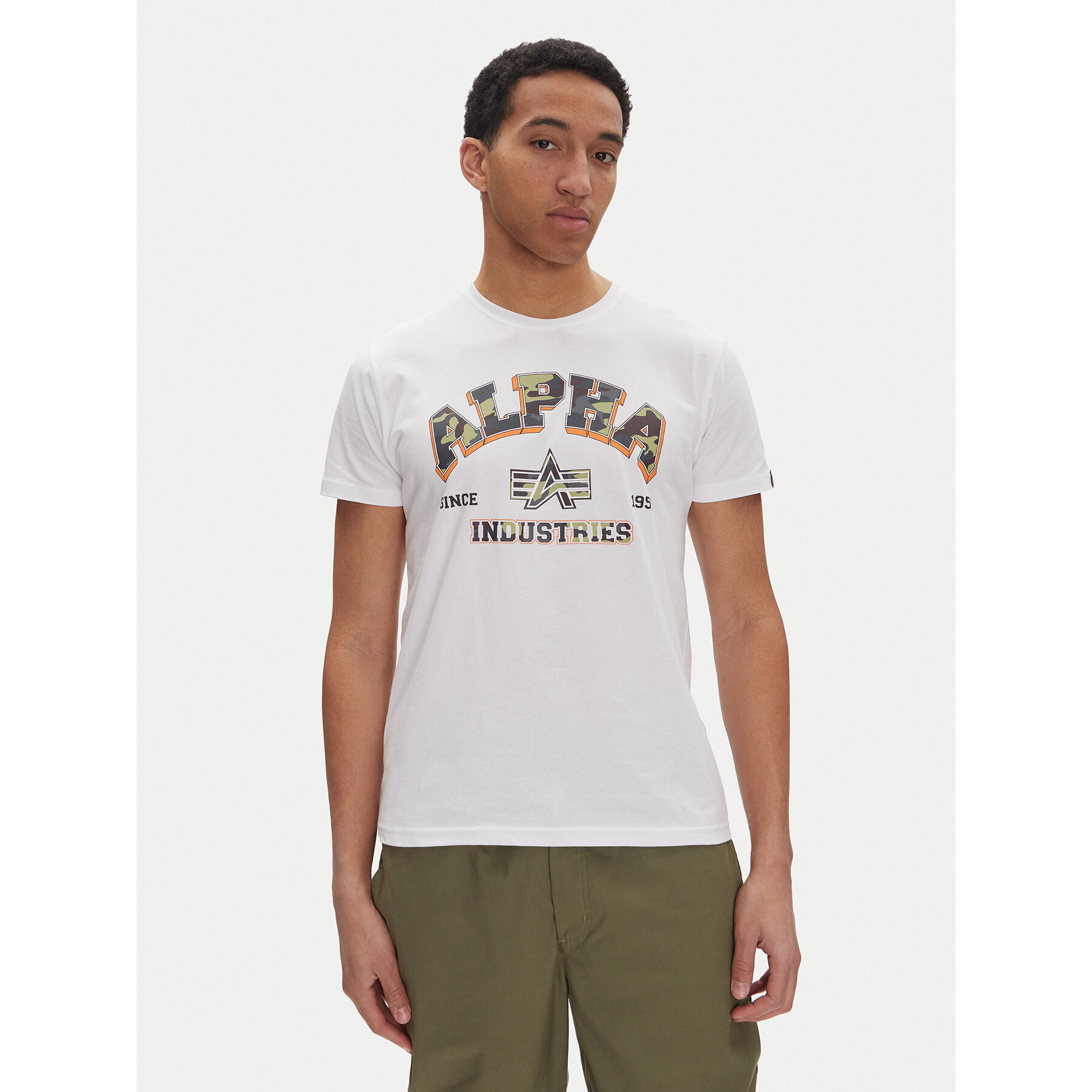 Alpha Industries T-shirt Small Logo 146511 Bianco Regular Fit