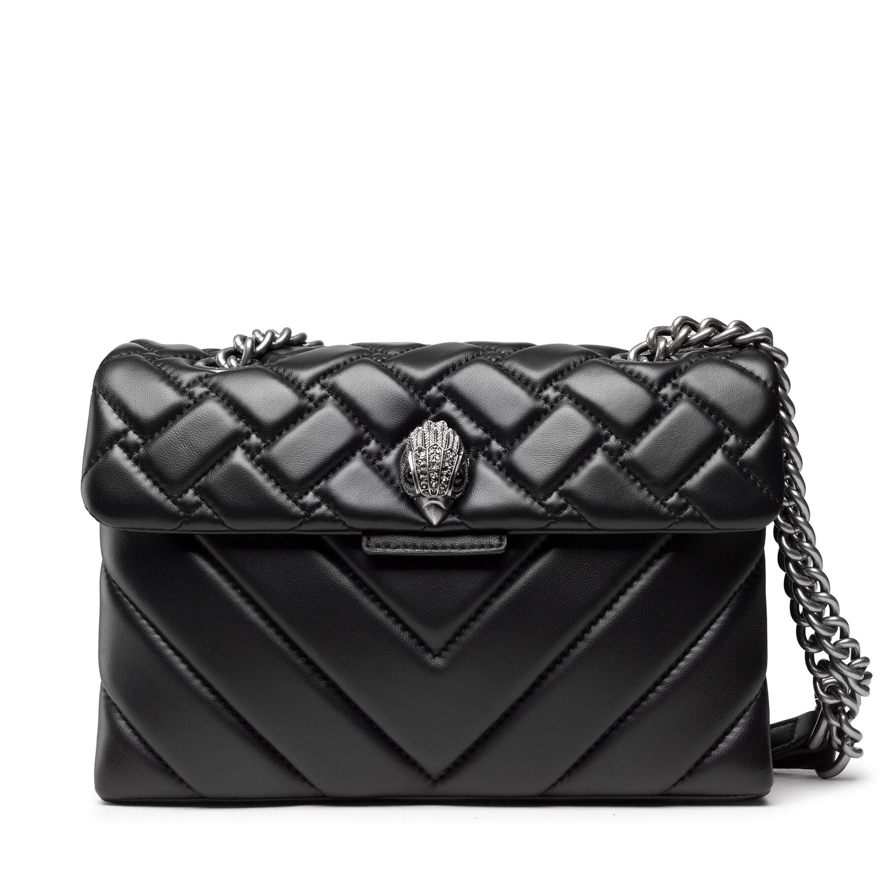 Geantă Kurt Geiger Kensington 1470405109 Black/Comb Leather 1470405109 imagine super redus 2022