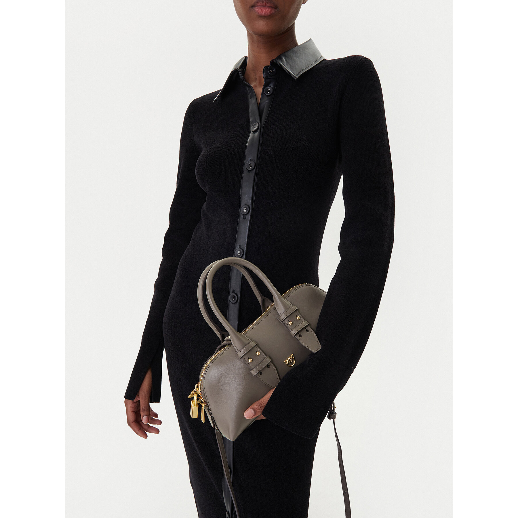 Borsetta PINKO Bowling Bag Baguette AI 25-26 PLTT 105334 A0QO Grigio