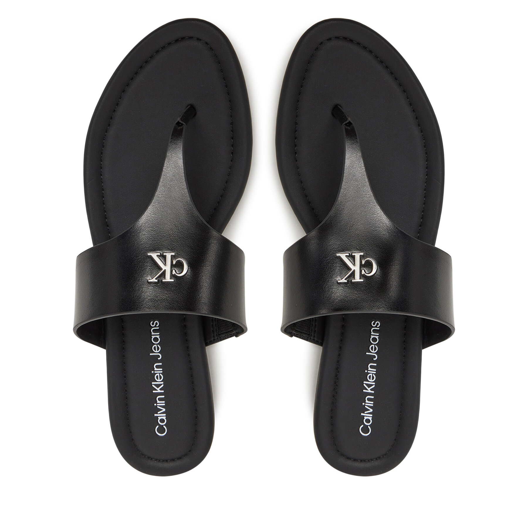Donna Infradito Calvin Klein Jeans, Taglia 36, Nero, Flat Sandal Toepost Mg YW0YW01691, taglia : 36