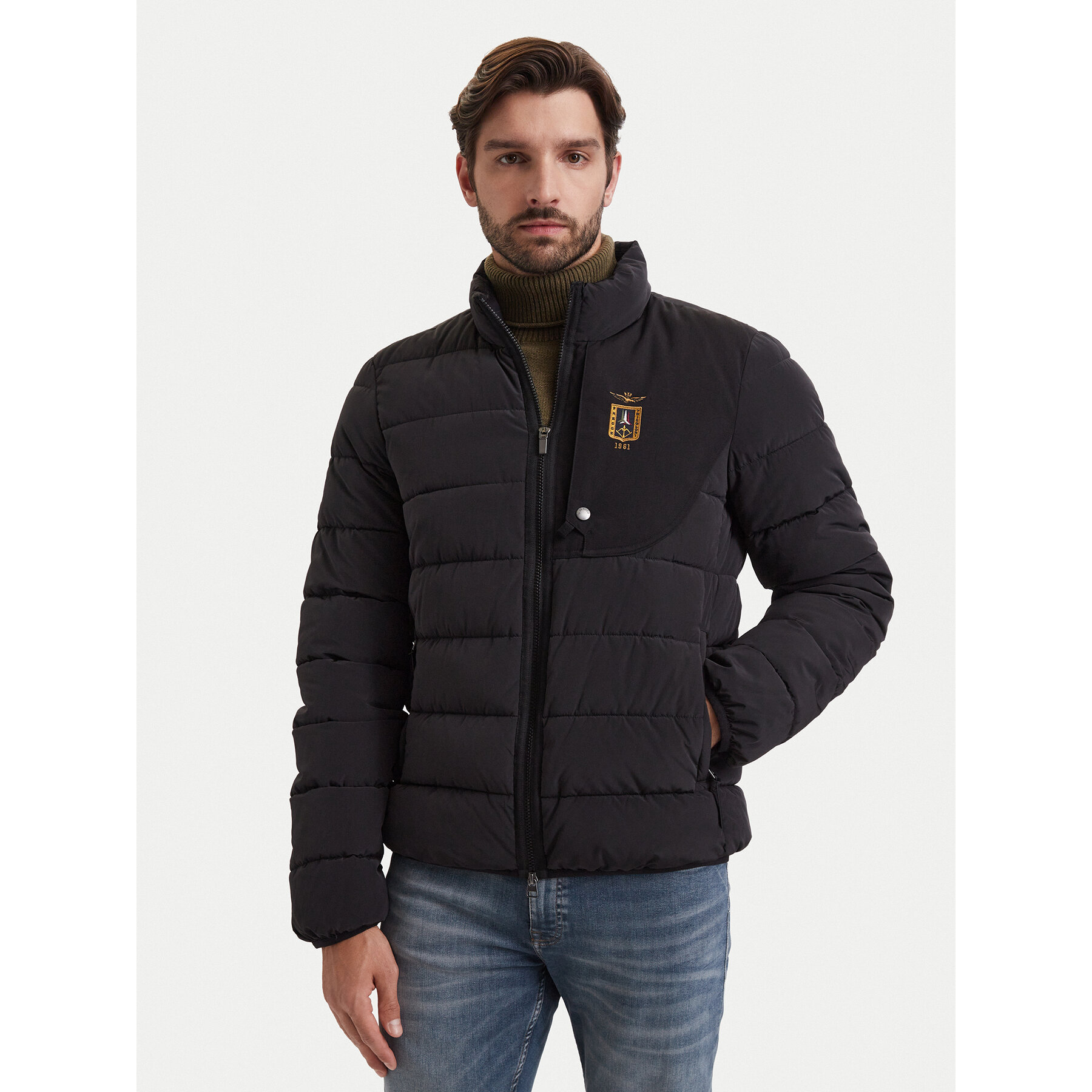 Aeronautica Militare Winterjacke 262AB3074UCT04358 Schwarz Regular Fit