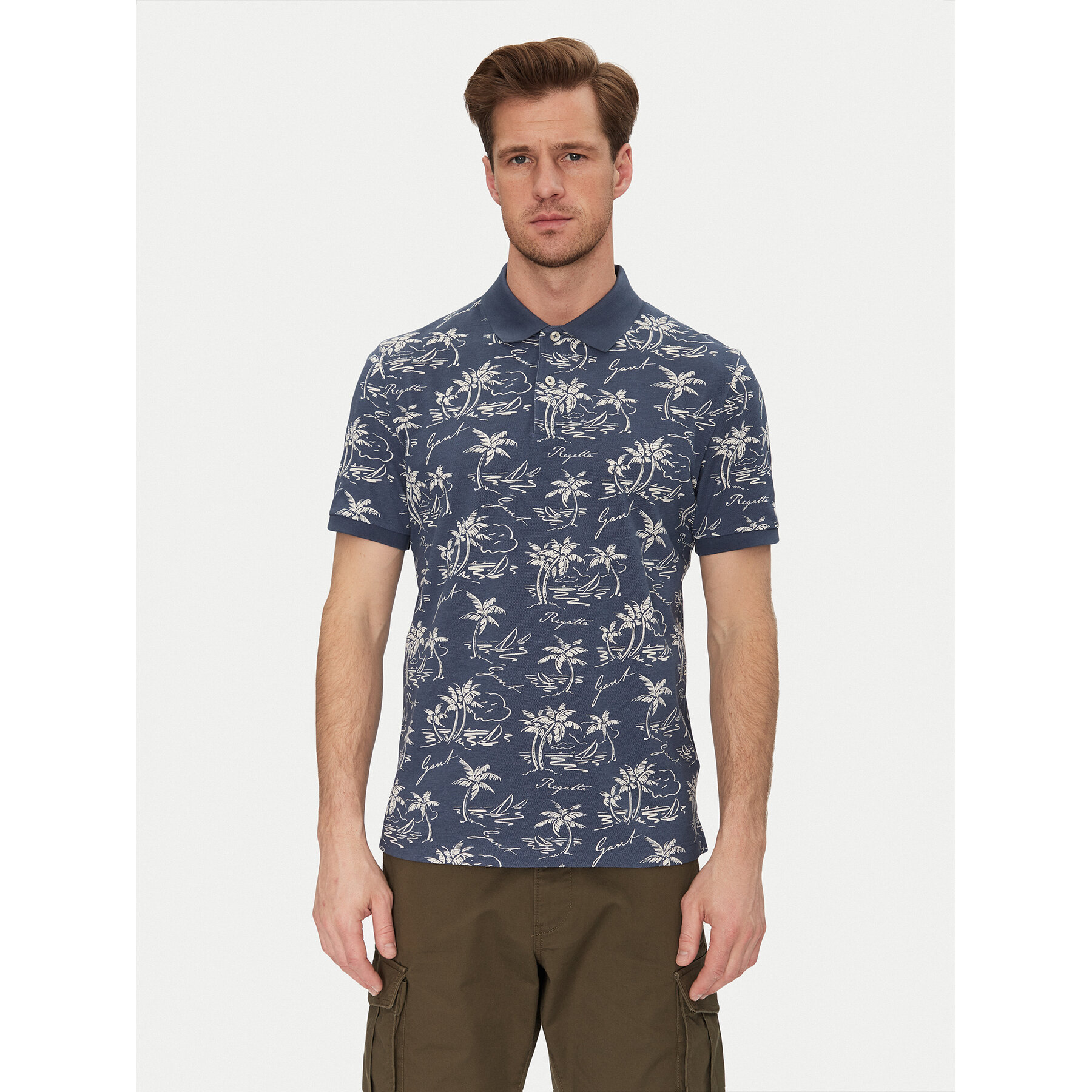 Gant Polo majica 2014058 Mornarsko modra Regular Fit
