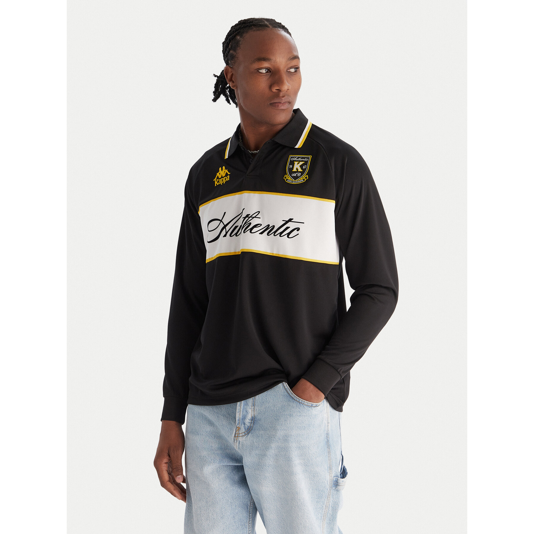 Kappa Poloshirt Authentic Odran 321Y3PW Schwarz Regular Fit
