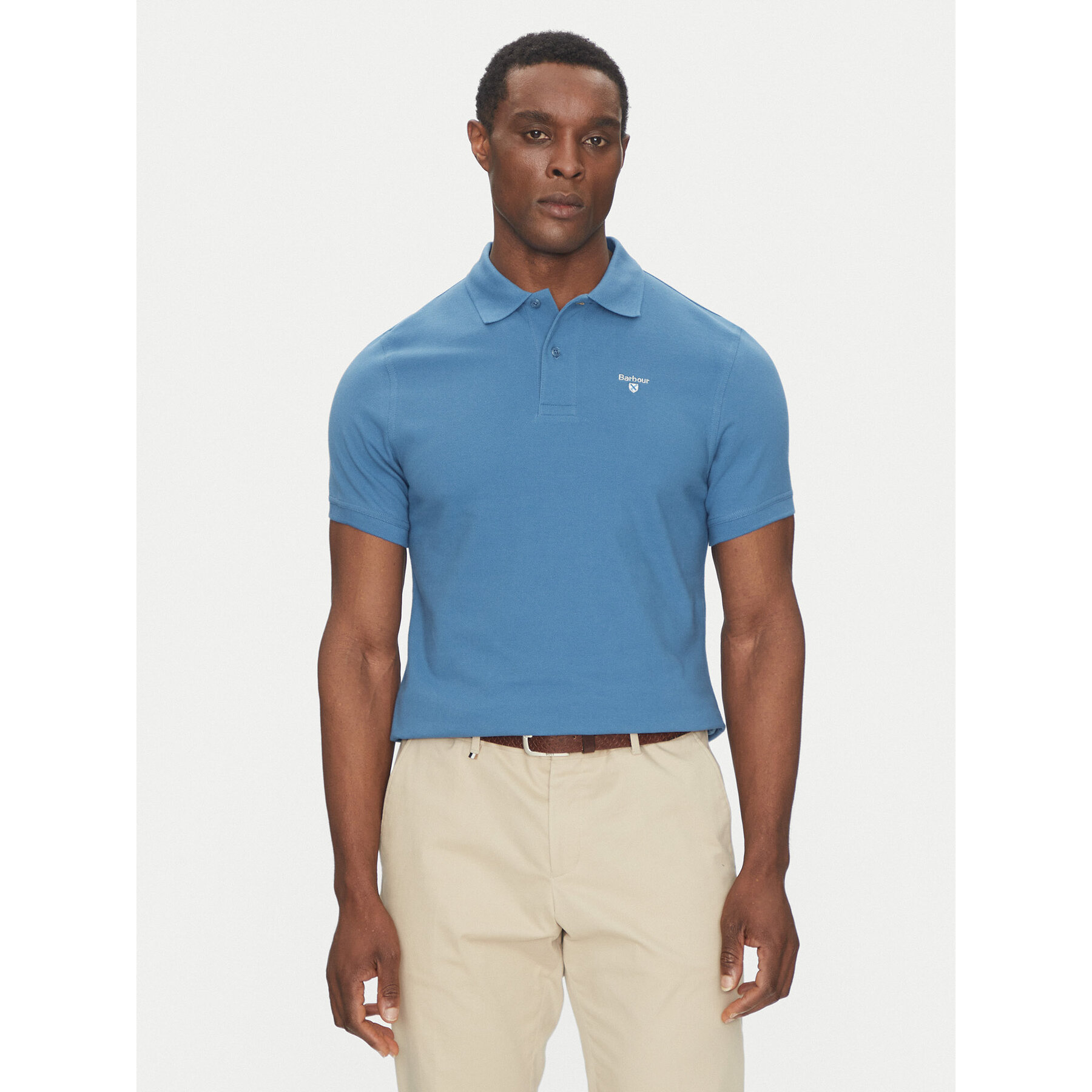 Barbour Polo majica Original Sports MML0358BU67 Modra Tailored Fit