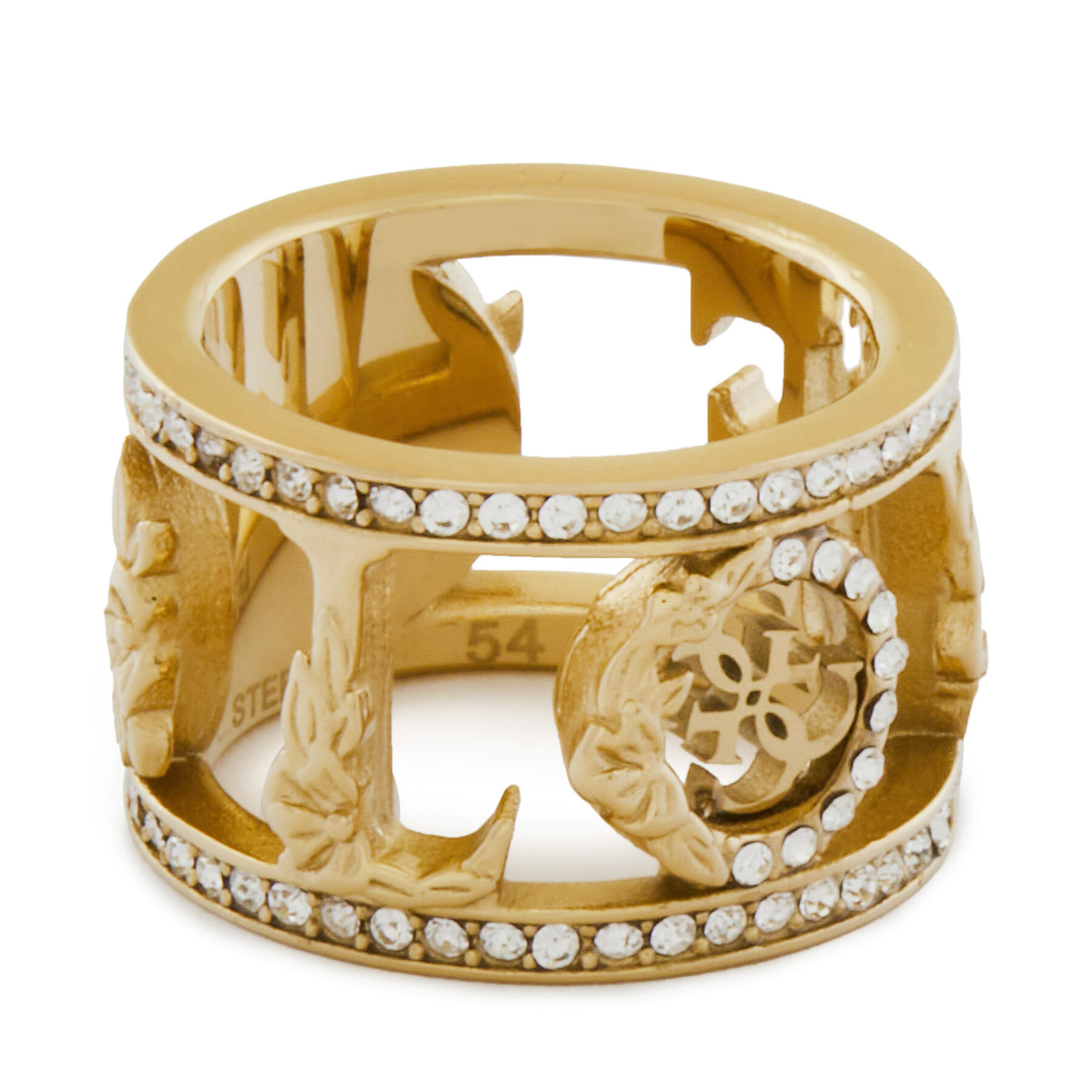 Prsteň Guess JUBR05 037JW Zlatá
