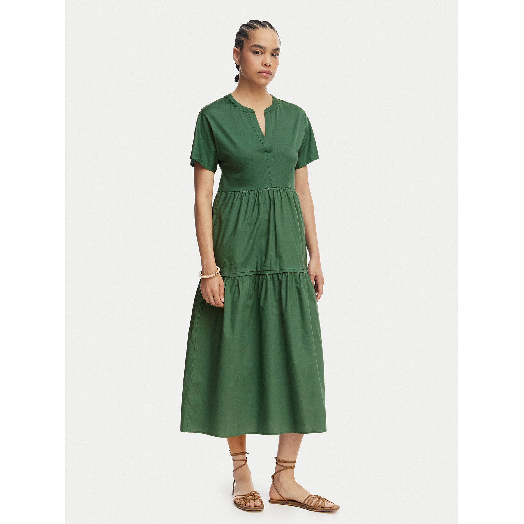 Weekend Max Mara Sommerkleid Capsula 2615621032 Dunkelgrün Regular Fit