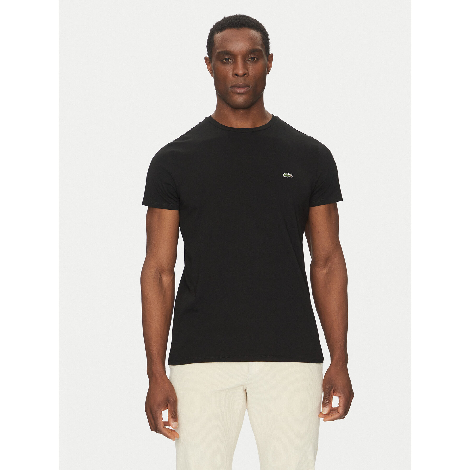 Lacoste Férfiak Fekete Póló Th6709 Regular Fit