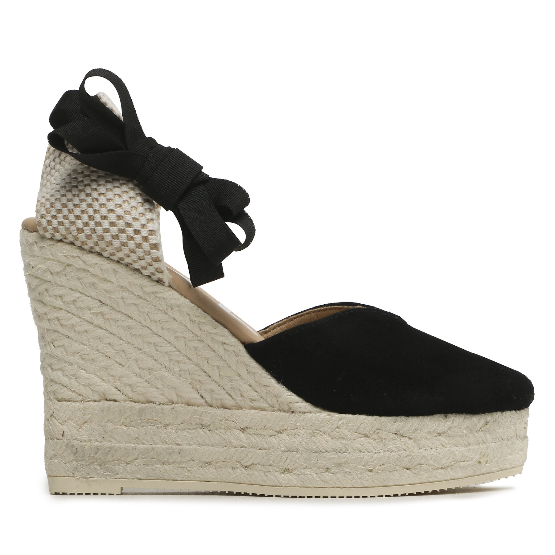Espadrilles Manebi Heart-Shaped Wedge Espadrilles K 1.0 WH Melns