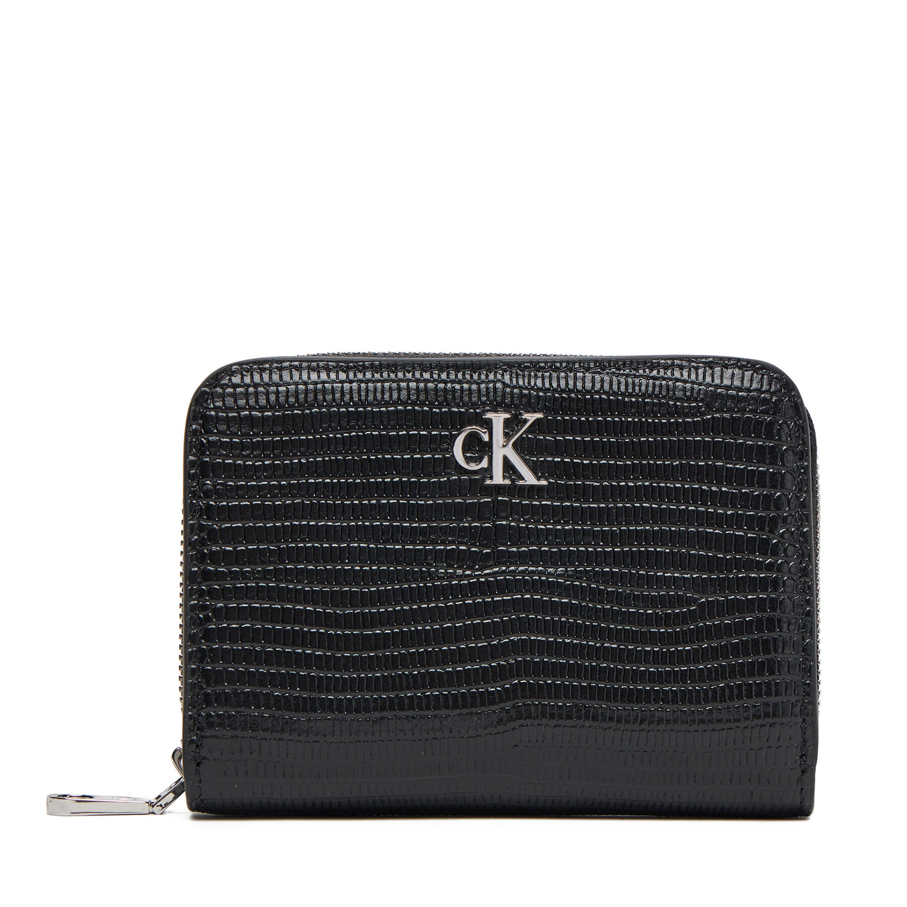 Kis női pénztárca Calvin Klein Lizard Embossed Lthr Med Flap Zi LV04F1067G Fekete