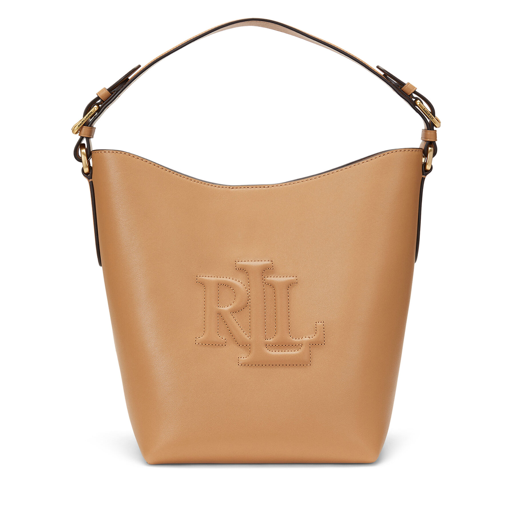 Handväska LAUREN RALPH LAUREN Medium Witley Leather Bucket Bag 431950855008 Brun