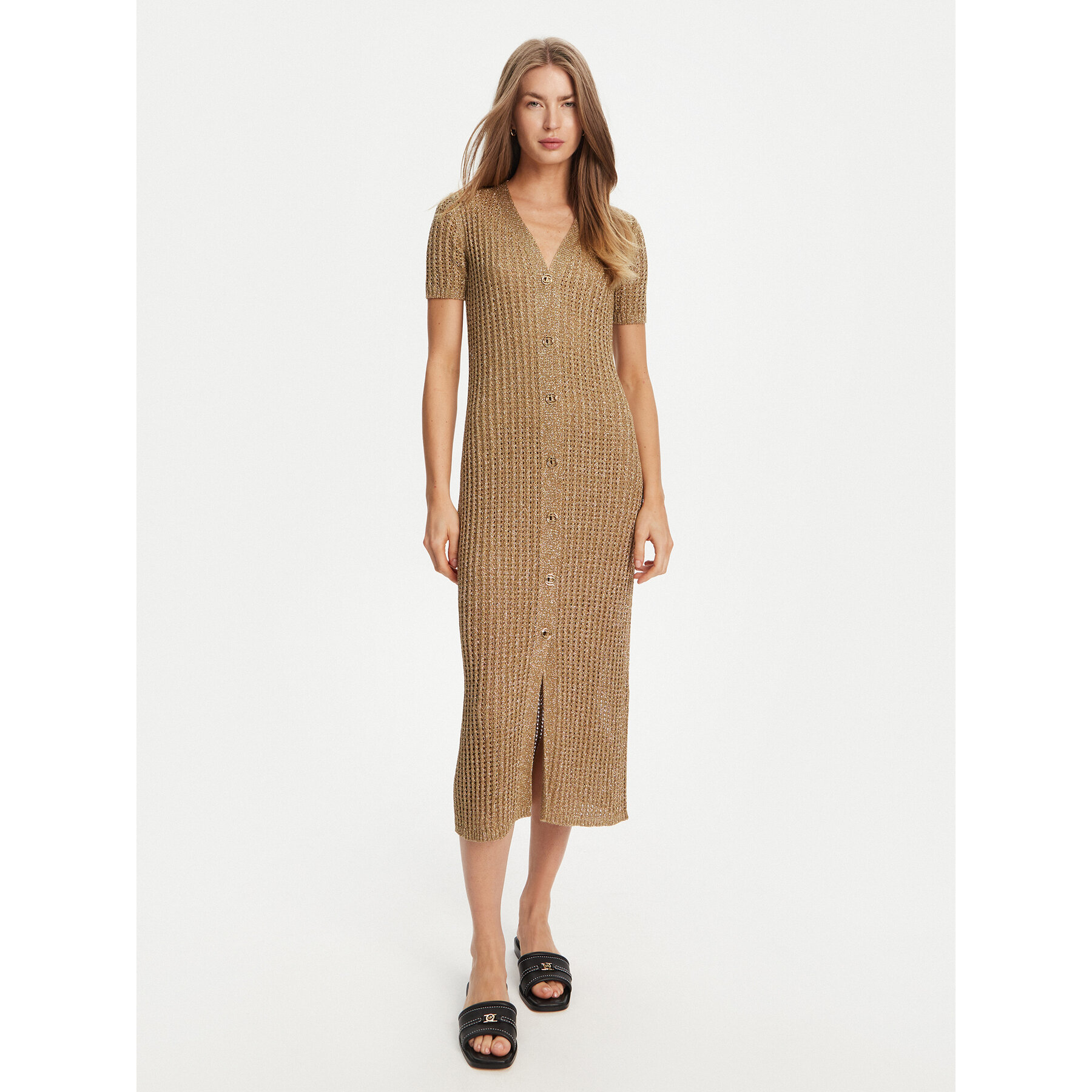 TWINSET Strickkleid 251TT3190 Beige Slim Fit