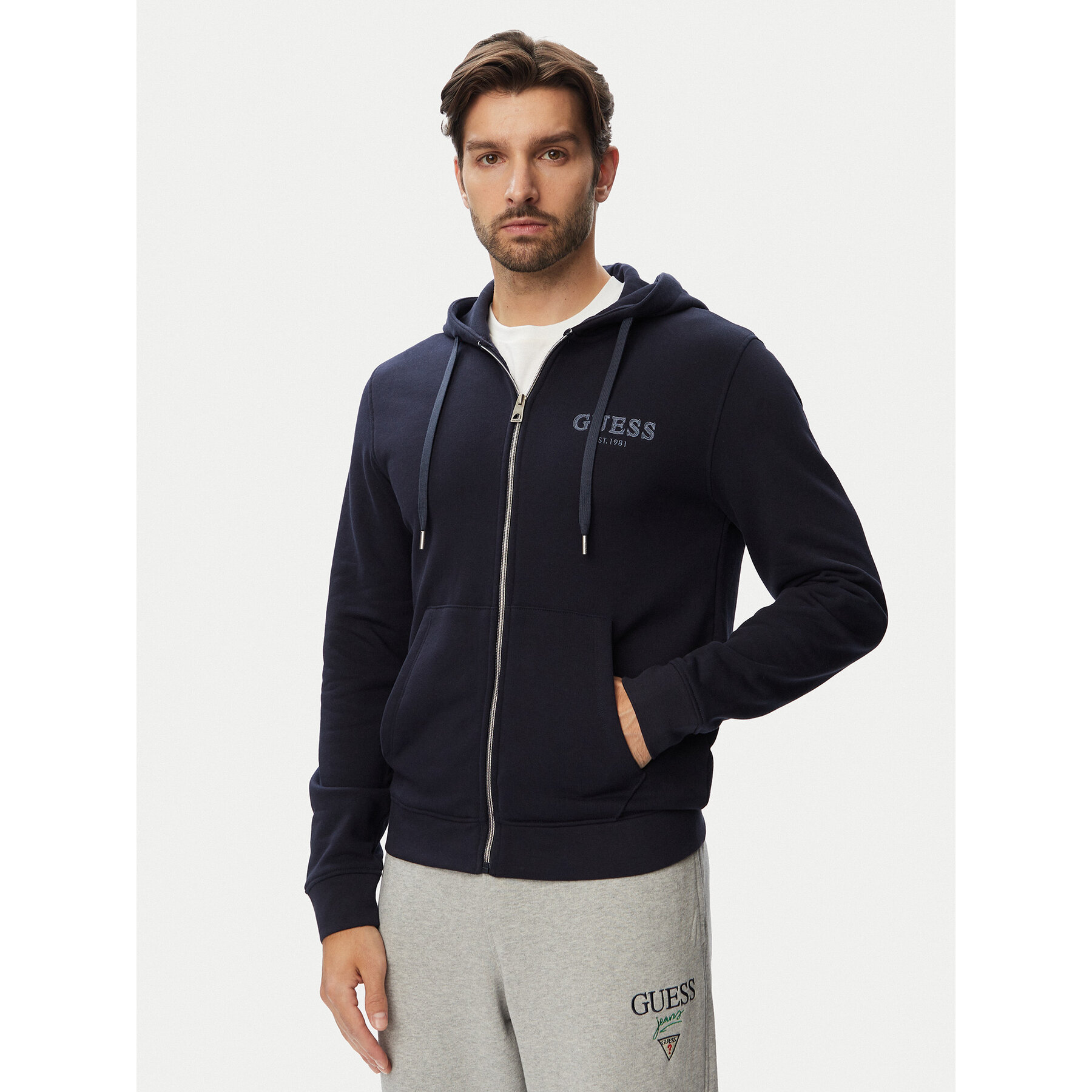 Guess Sweatshirt M6YQ48 K4244 Dunkelblau Slim Fit