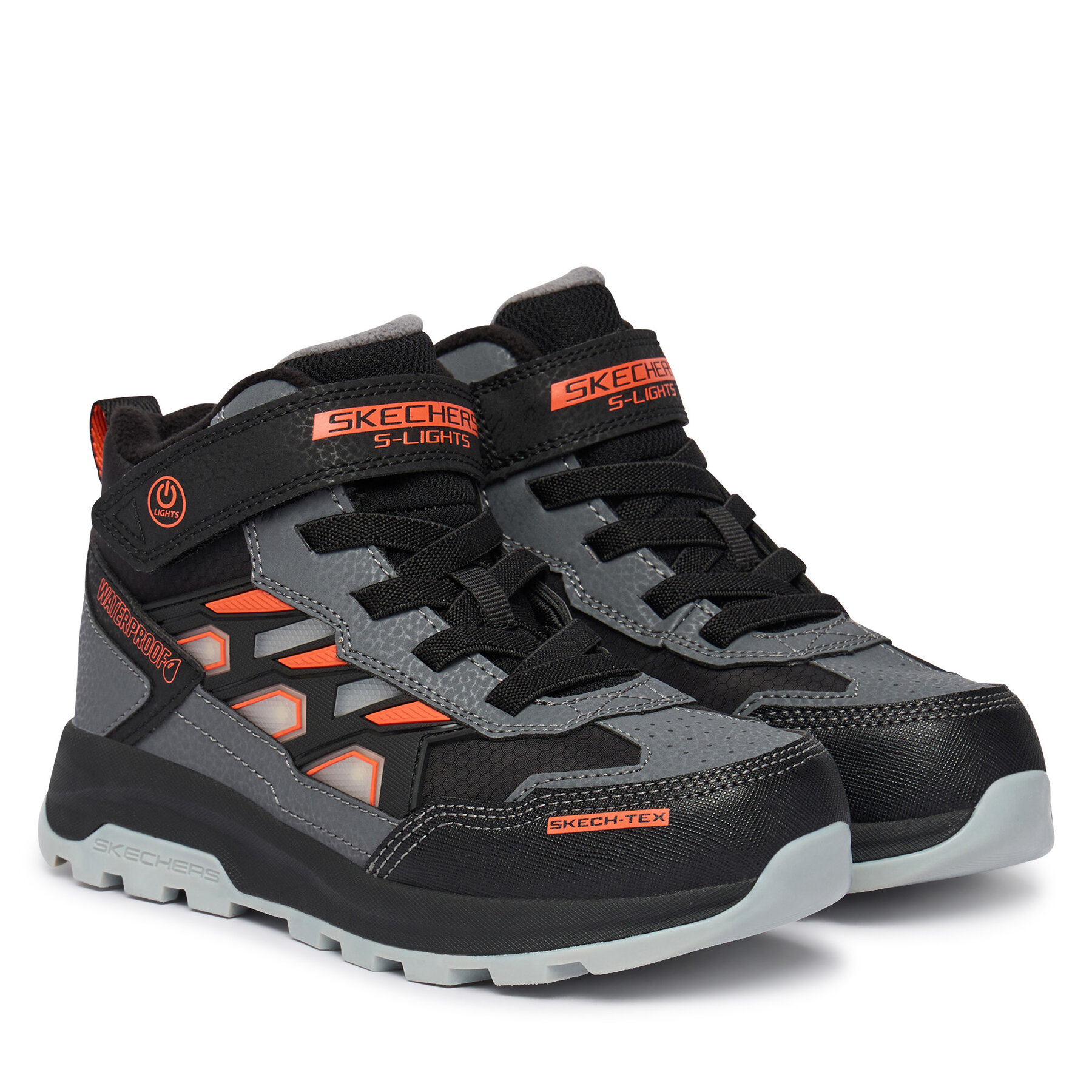 Ghete Skechers S-Lights Waterproof: Storm Blazer - Glow Trail 406381L/BKCC Gri