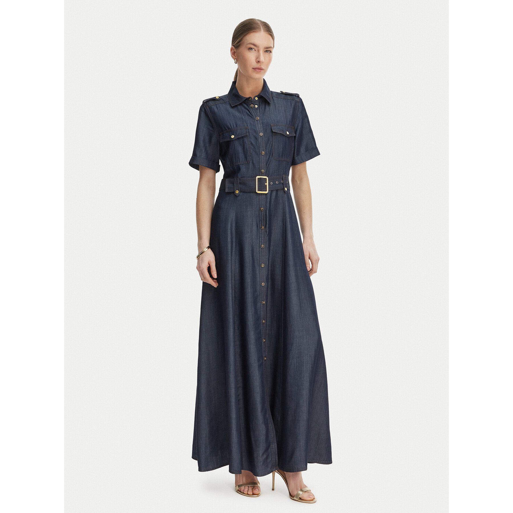 Marciano Guess Hemdkleid G6GK60 D1056 Dunkelblau Classic Fit