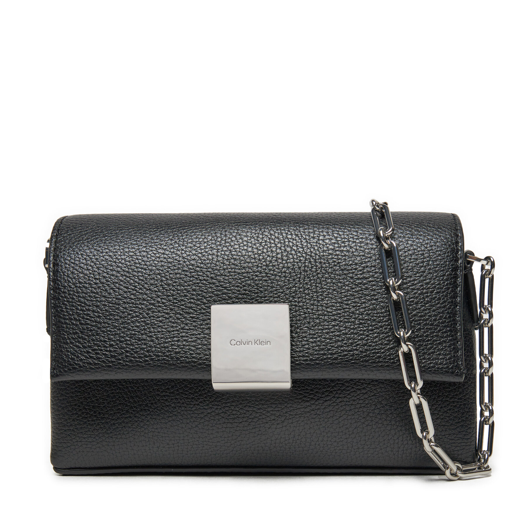 Kabelka Calvin Klein Ck Plaque Sm Crossbody W/Chain K60K612785 Čierna