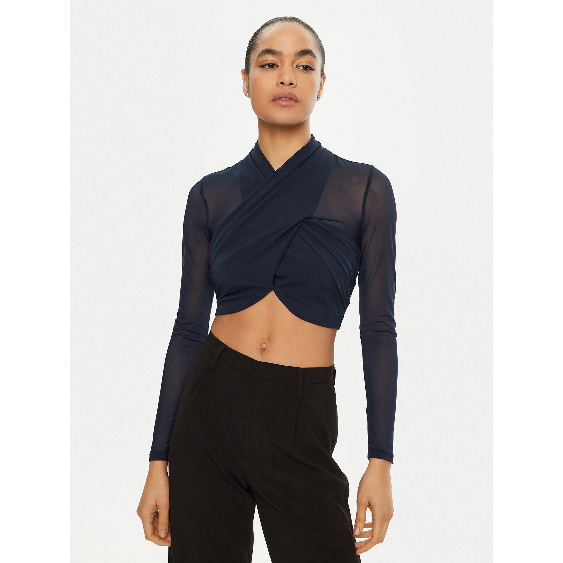 Bardot Bluse 55001TB2 Dunkelblau Slim Fit
