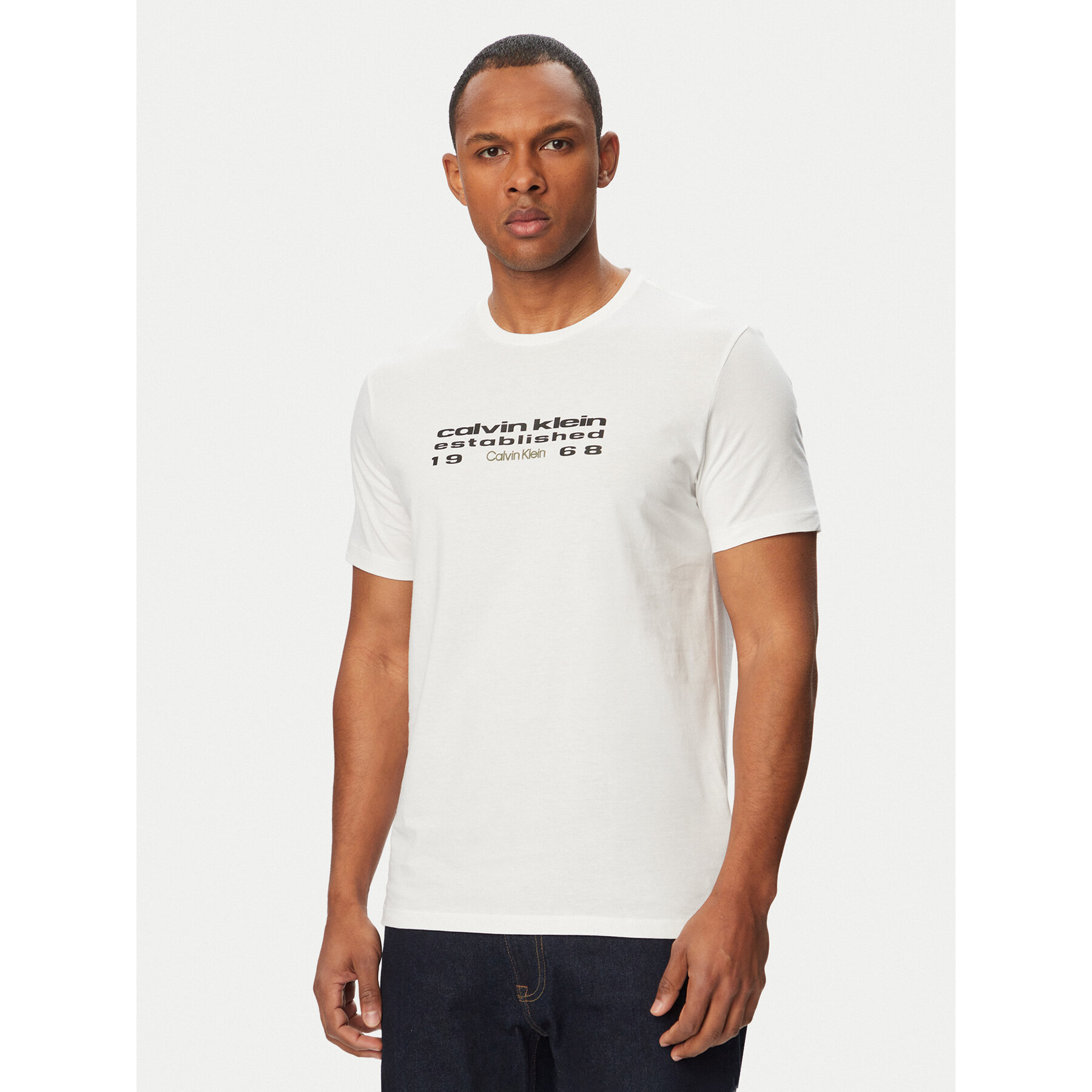 Calvin Klein Jeans T-Shirt SS 30s EU LV04RG800G Weiß Regular Fit
