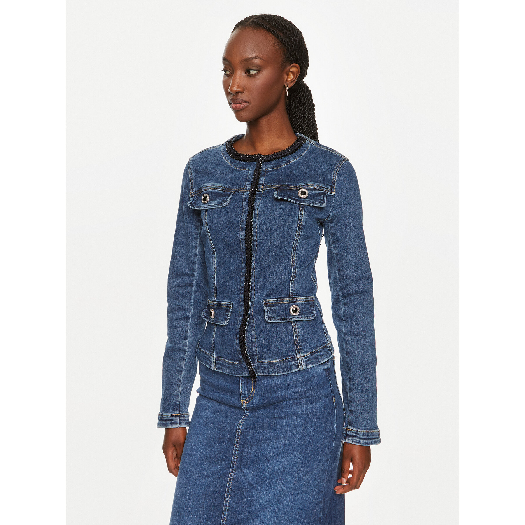 Liu Jo Jeansjacke UF4094 D4448 Dunkelblau Regular Fit