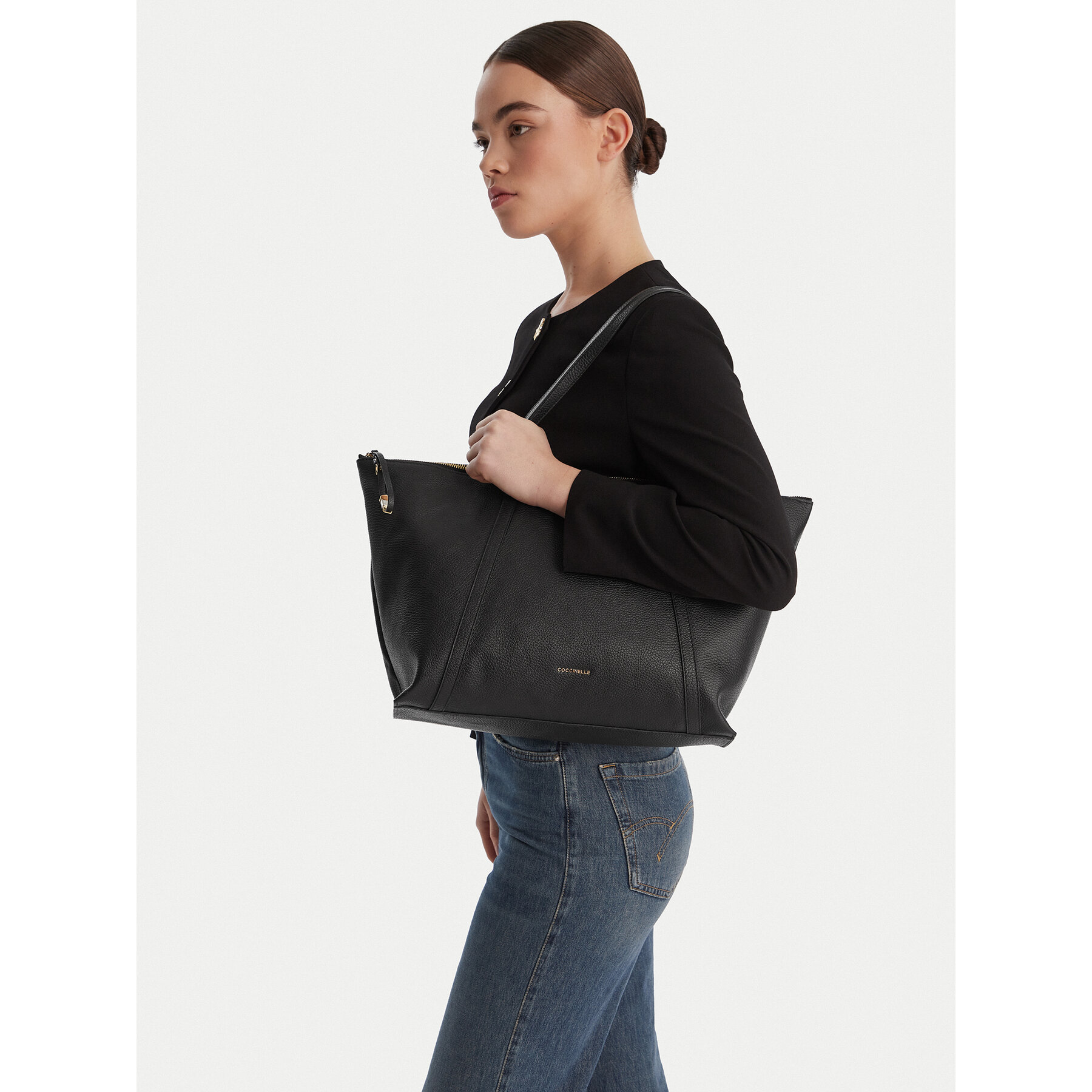 Geantă Coccinelle U45 Coccinellenory E1 U45 11 01 01 Negru