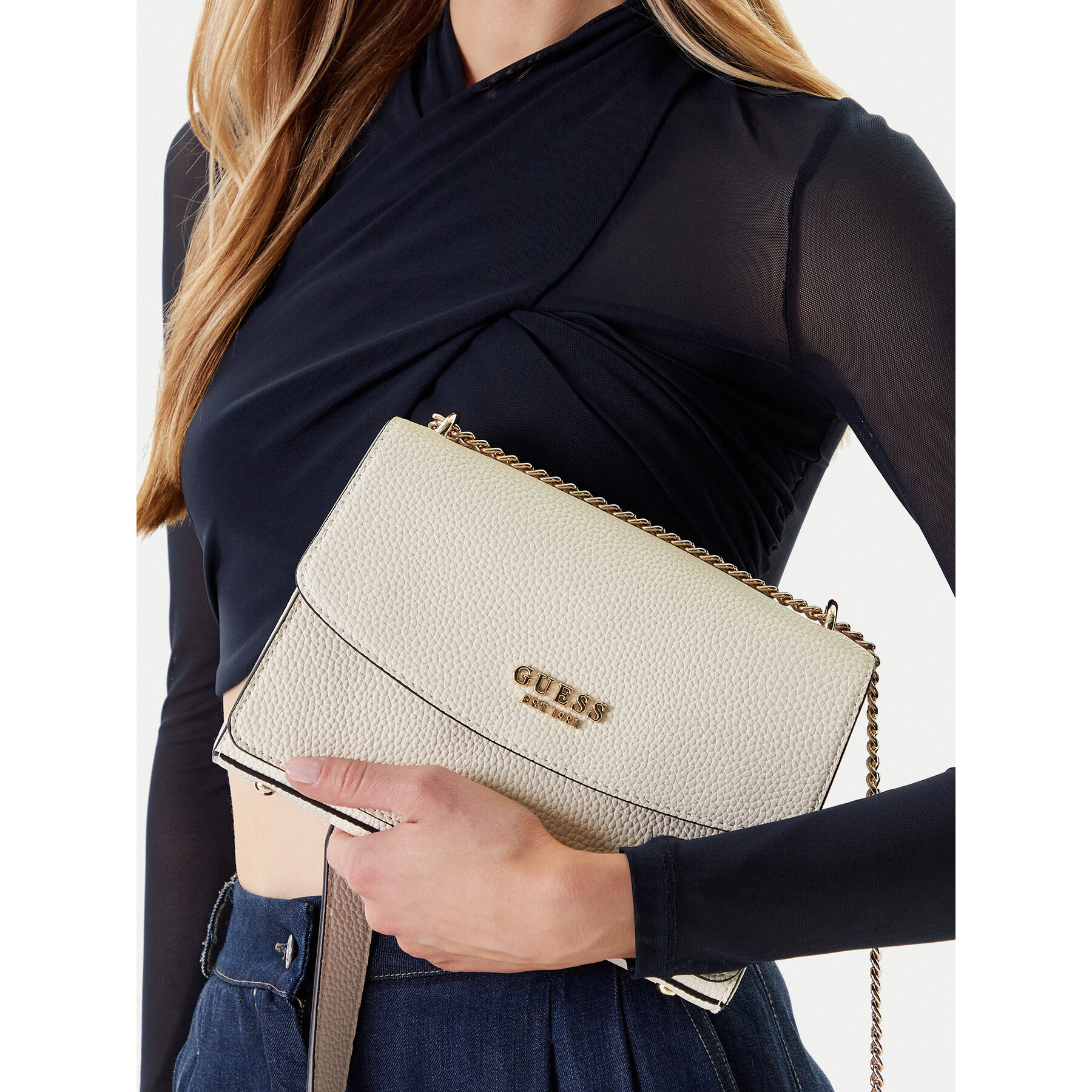 Geantă Guess Calista HWBG73 34210 Crem
