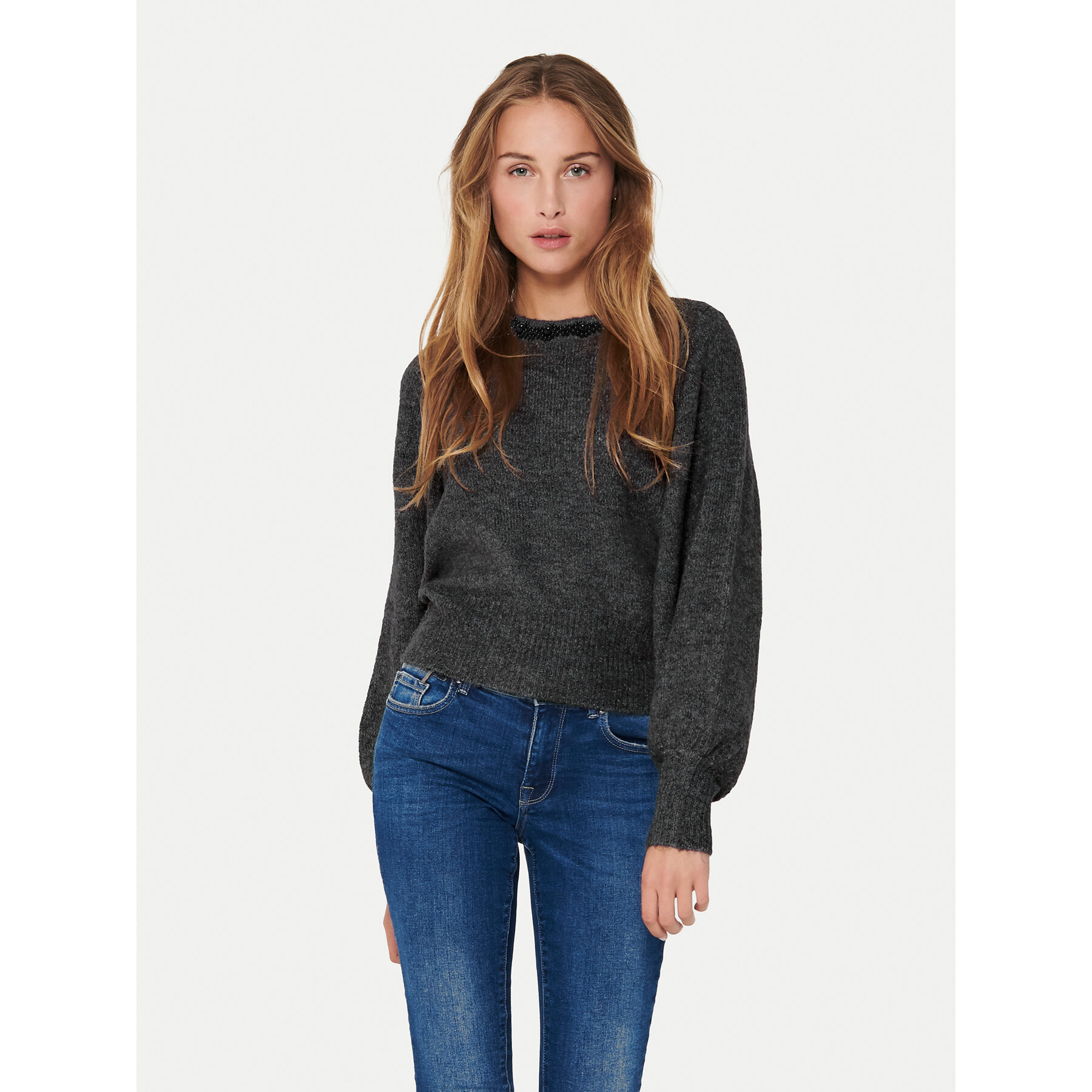 ONLY Pullover Elsa 15210667 Grau Regular Fit