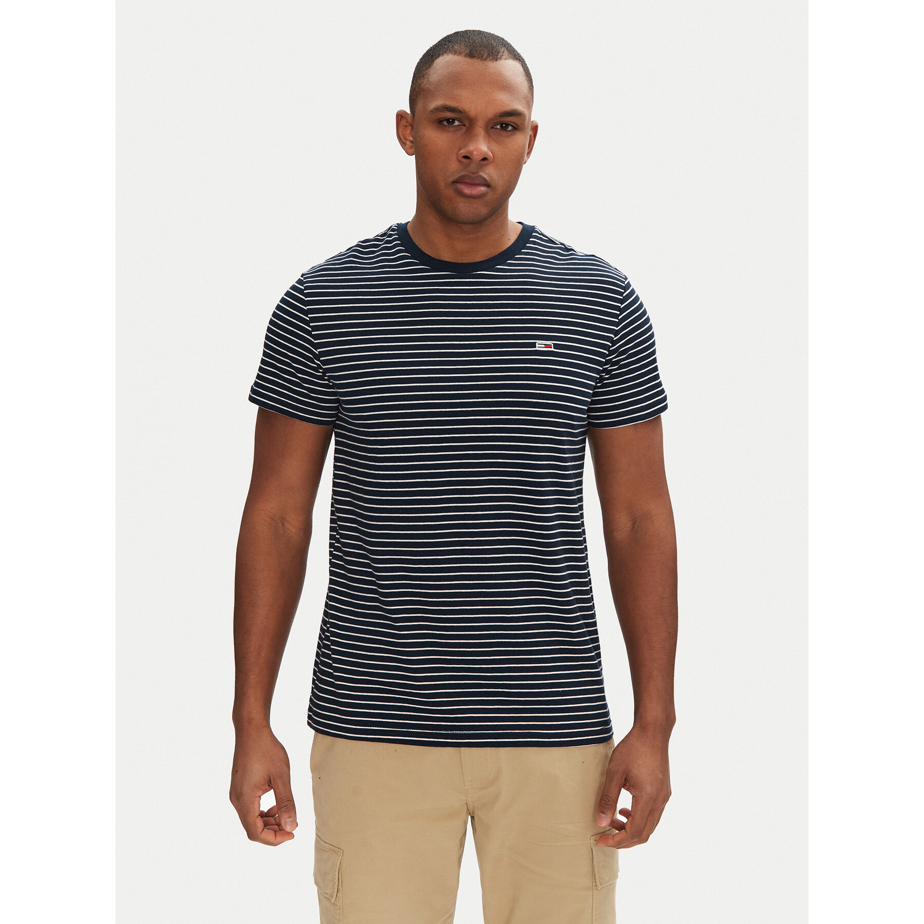 Tommy Jeans T-Shirt DM0DM20377 Σκούρο μπλε Slim Fit