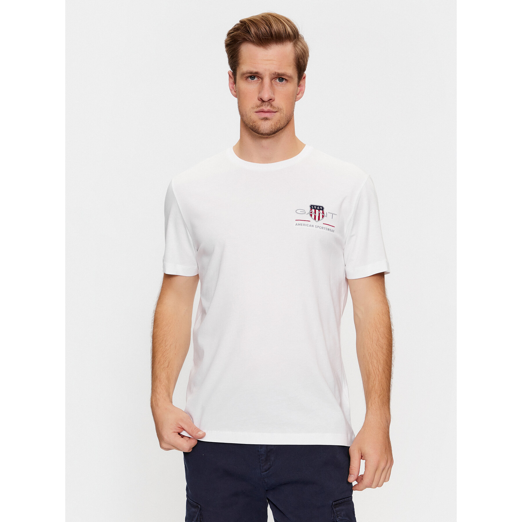 Gant Póló Reg Archive Shield Emb Ss 2067004 Fehér Regular Fit