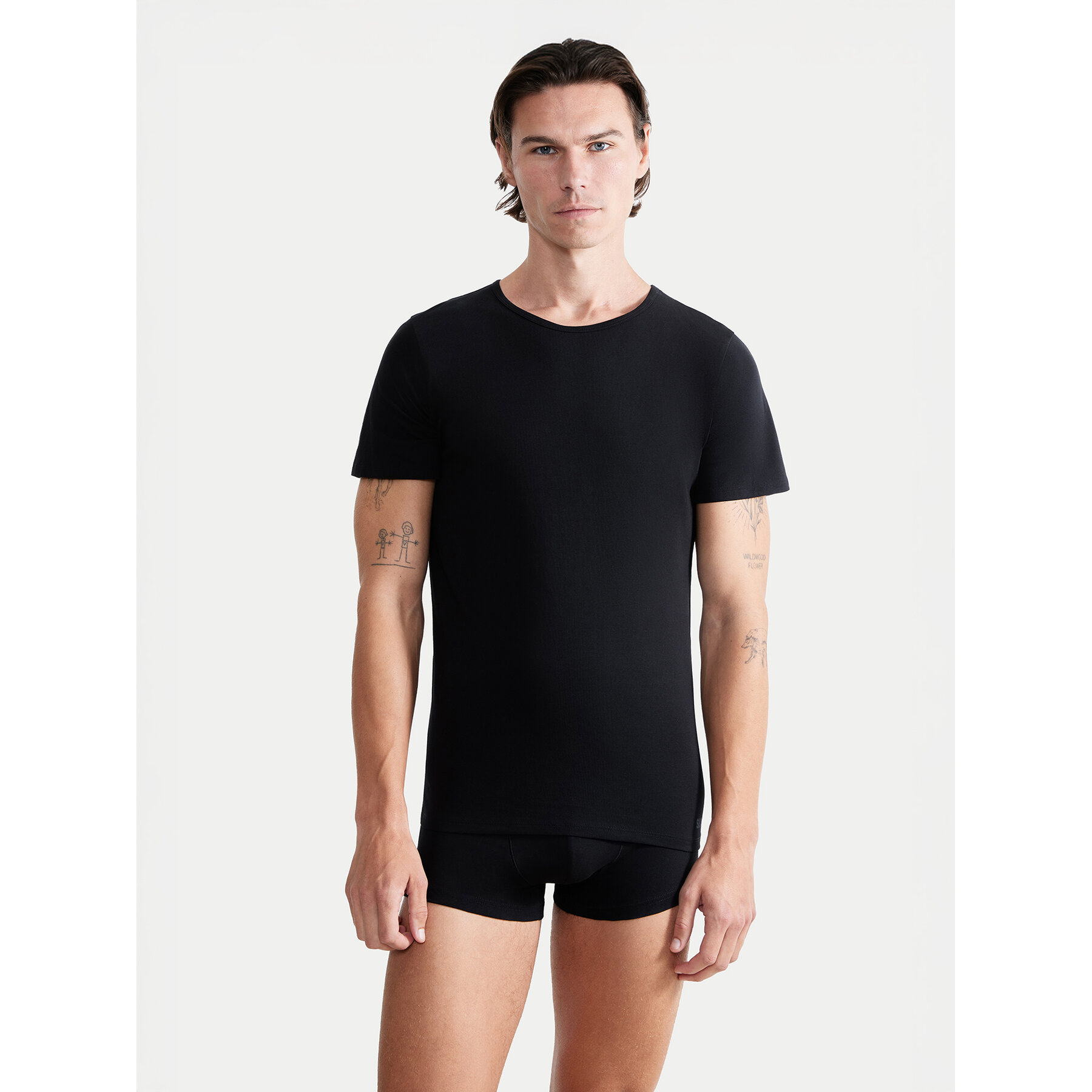 Sloggi Trikó 10222373 Fekete Slim Fit