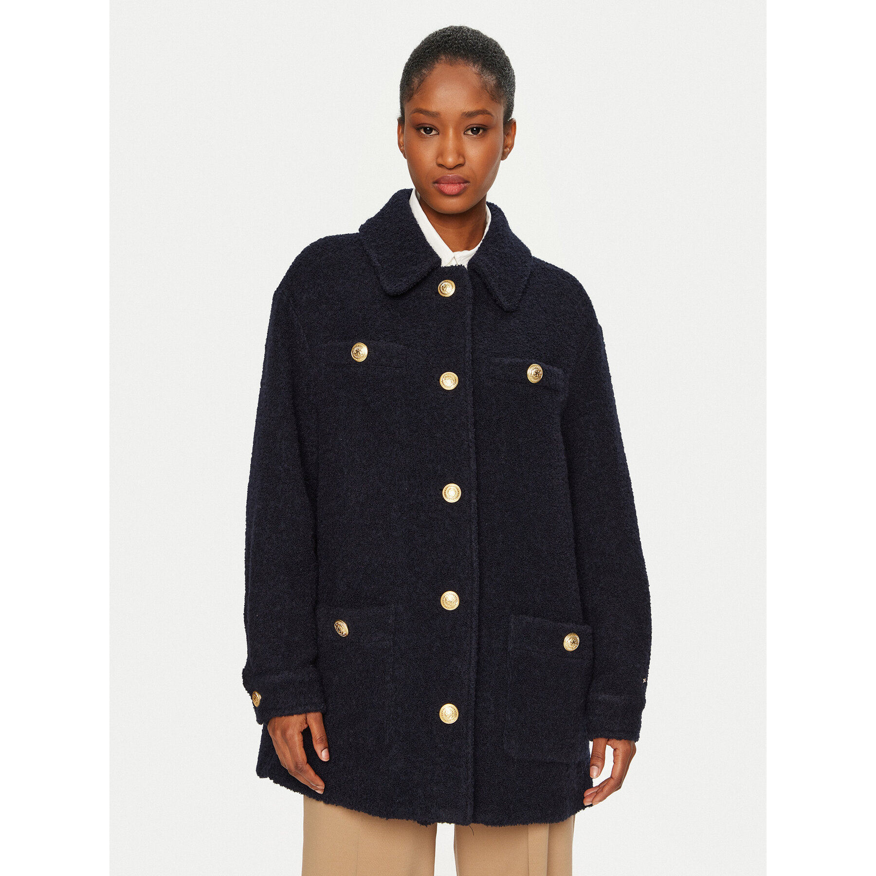 Tommy Hilfiger Wollmantel WW0WW43762 Dunkelblau Regular Fit
