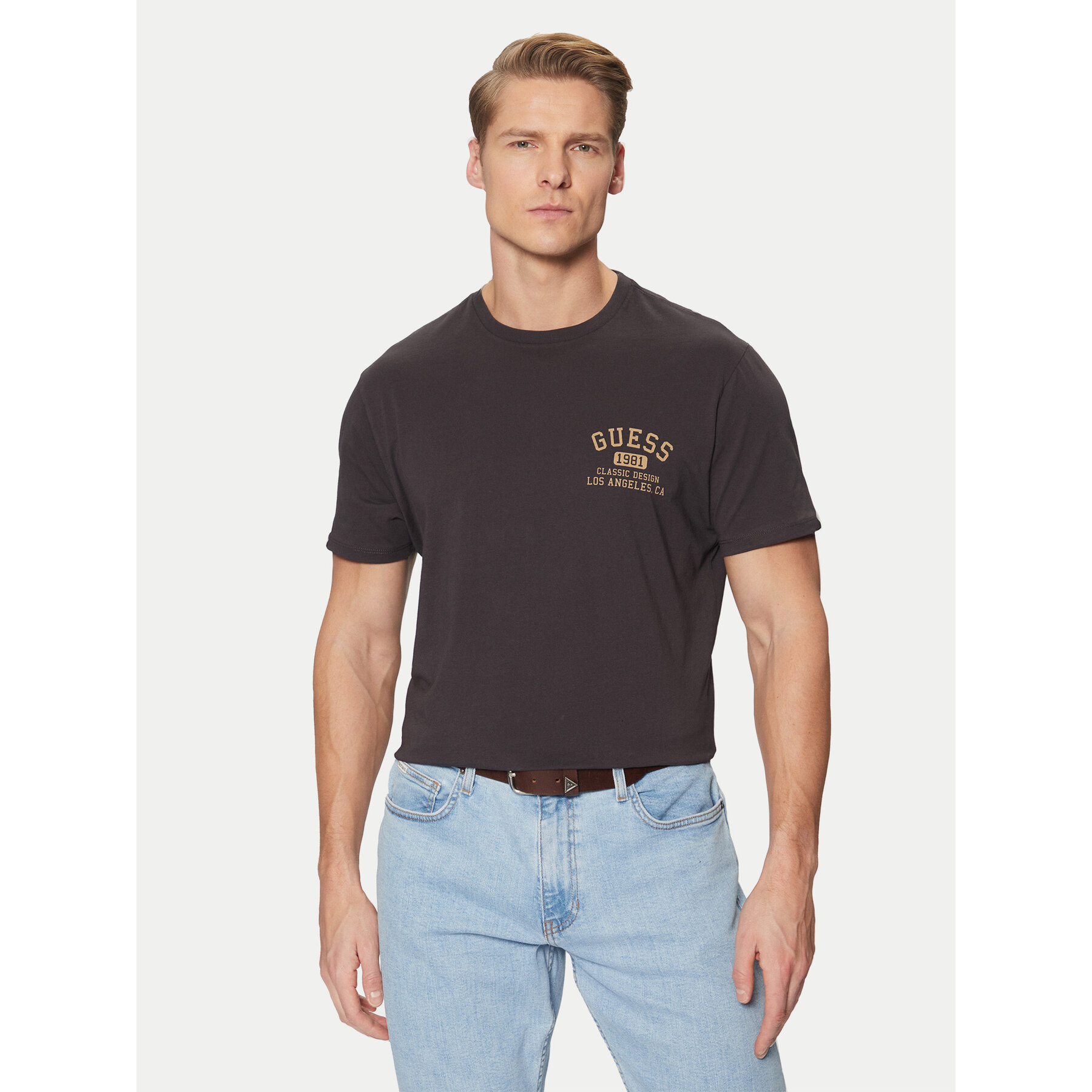 Guess Marškinėliai M5RI86 K9RM1 Juoda Regular Fit