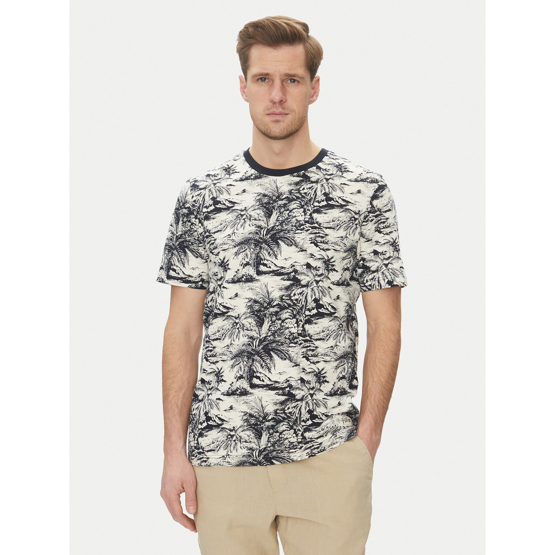 Tommy Hilfiger T-Shirt Summer MW0MW38933 Κρεμ Slim Fit