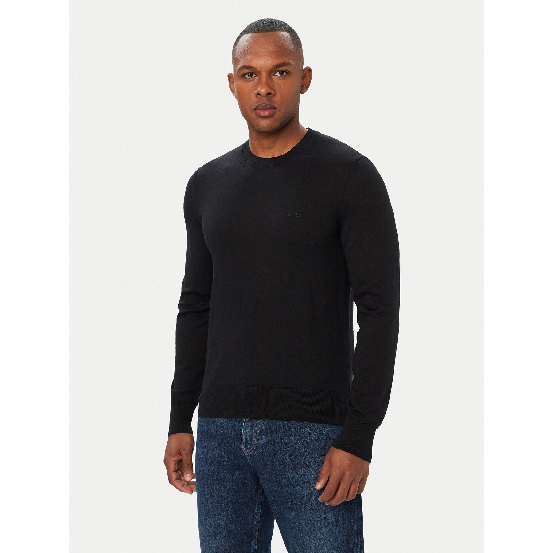 Boss Pullover Leno 50571914 Schwarz Regular Fit