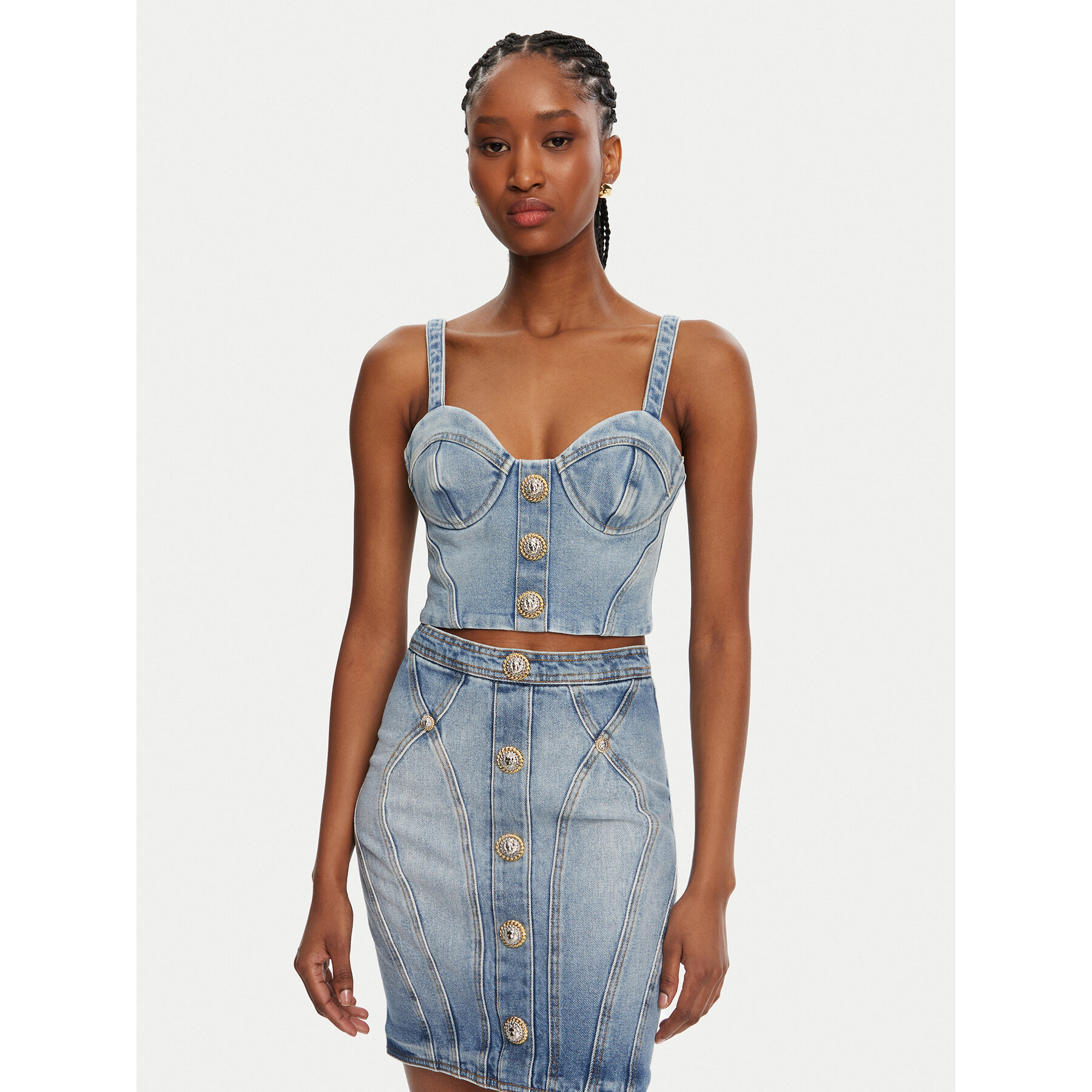 Balmain Top DF1AA345DE53 Blu Slim Fit