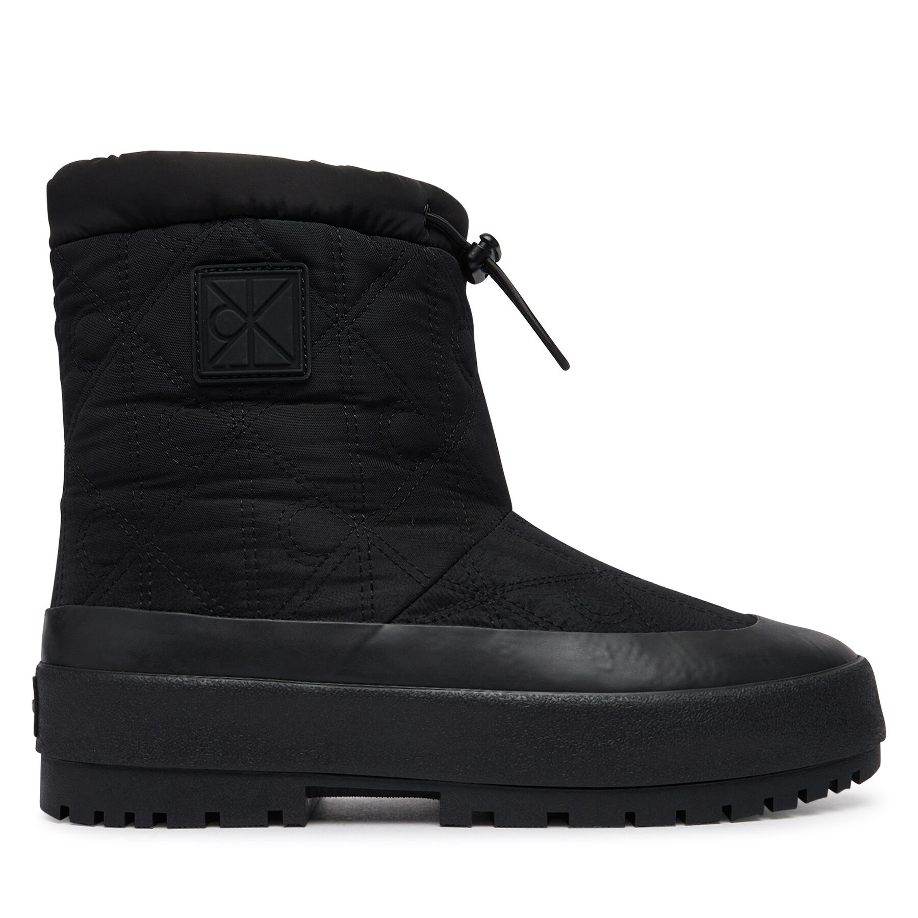 Čizme za snijeg Calvin Klein Vulc Flatform Snowboot Nyl Aop HW0HW03437 Crna
