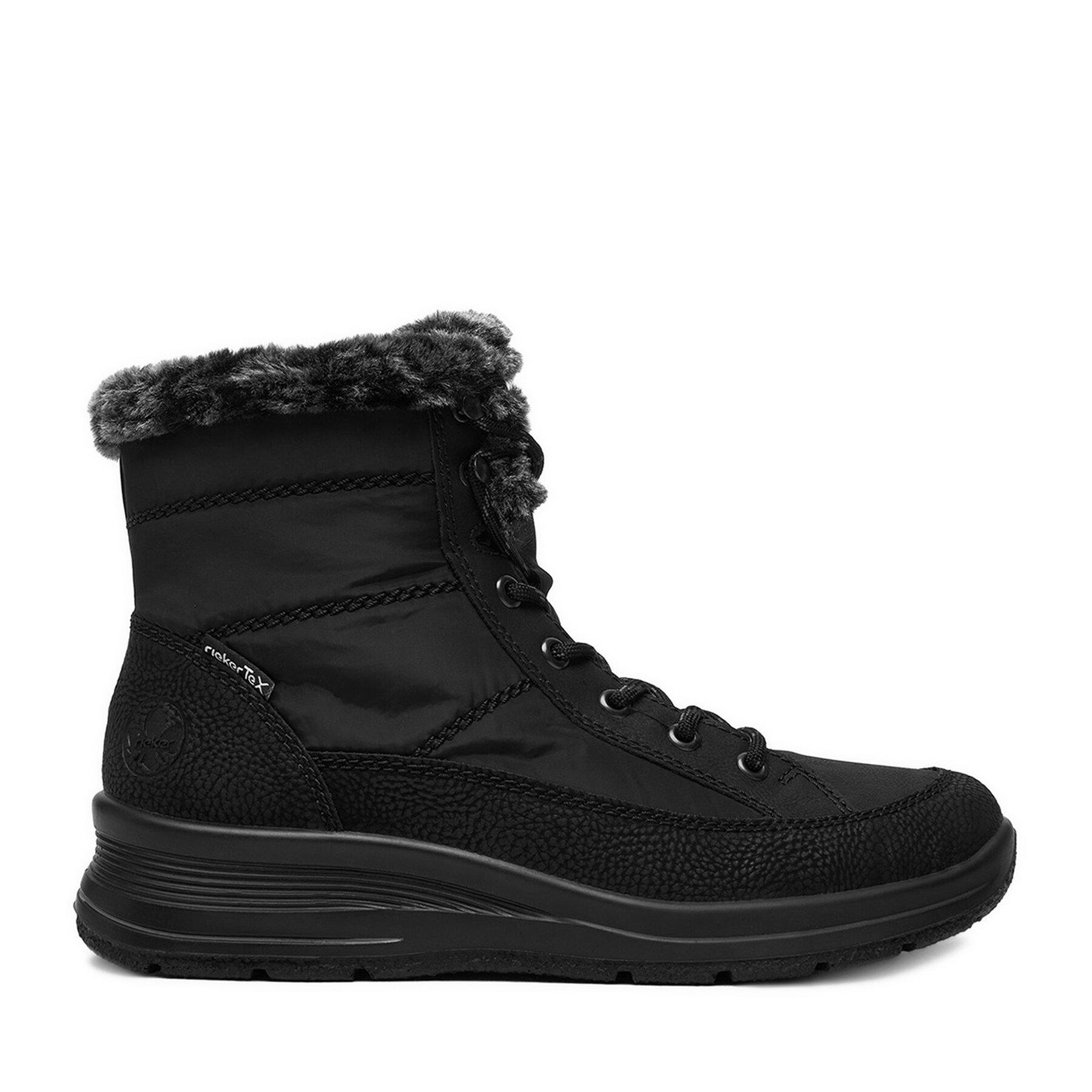 Rieker Damen Schnürschuhe, Schuhgröße 37, Schwarz, CEO-L7742-00
