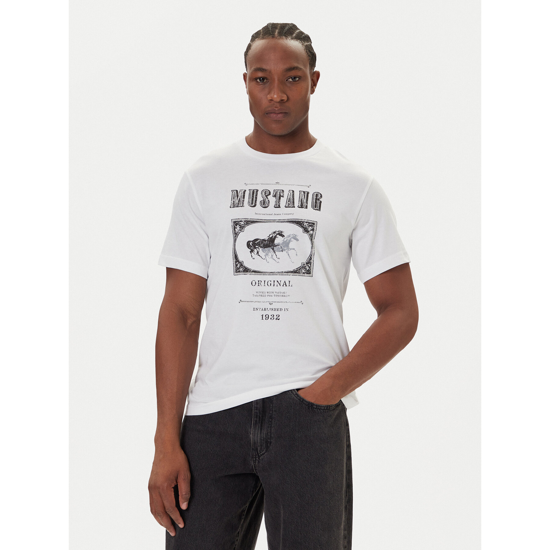 Mustang Camiseta Akron 1016864 Blanco Relaxed Fit