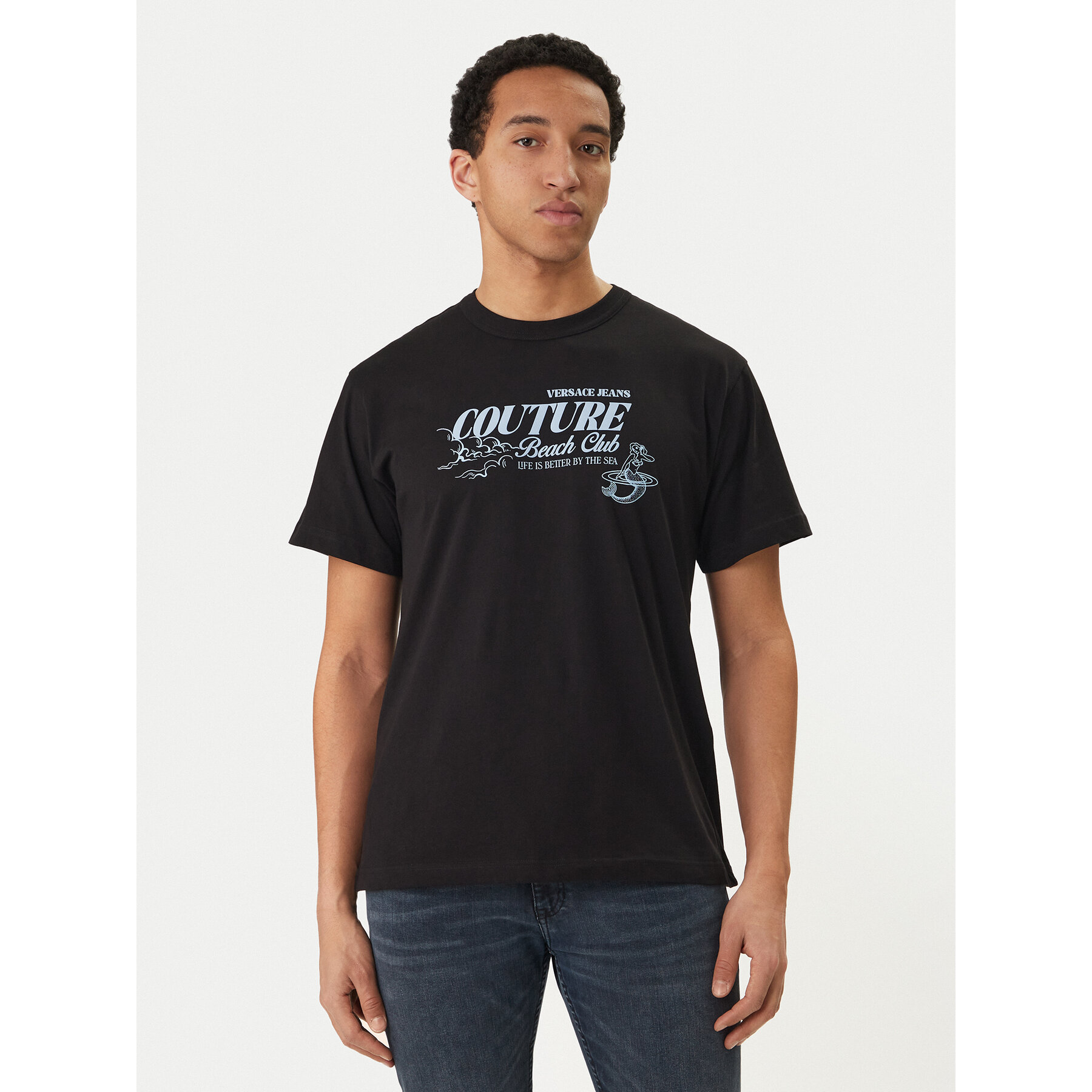 Versace Jeans Couture T-Shirt 80GAHT10 CJ00T Schwarz Regular Fit