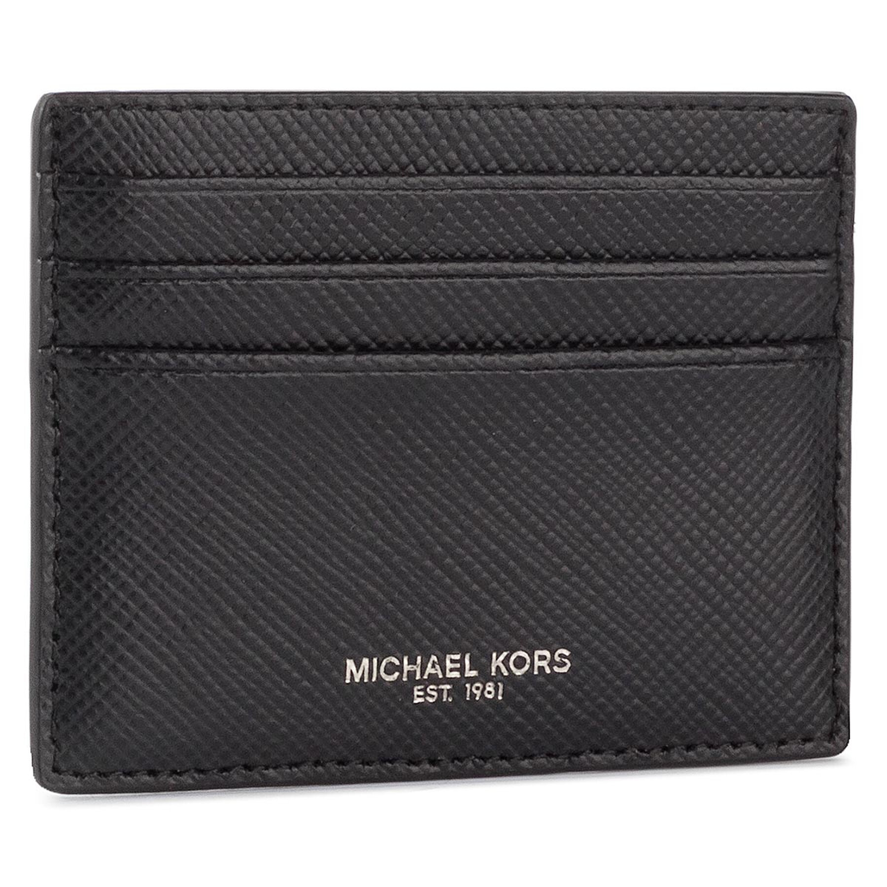 Etui pentru carduri MICHAEL Michael Kors Tall Card Case 39F6LHRD2L Negru