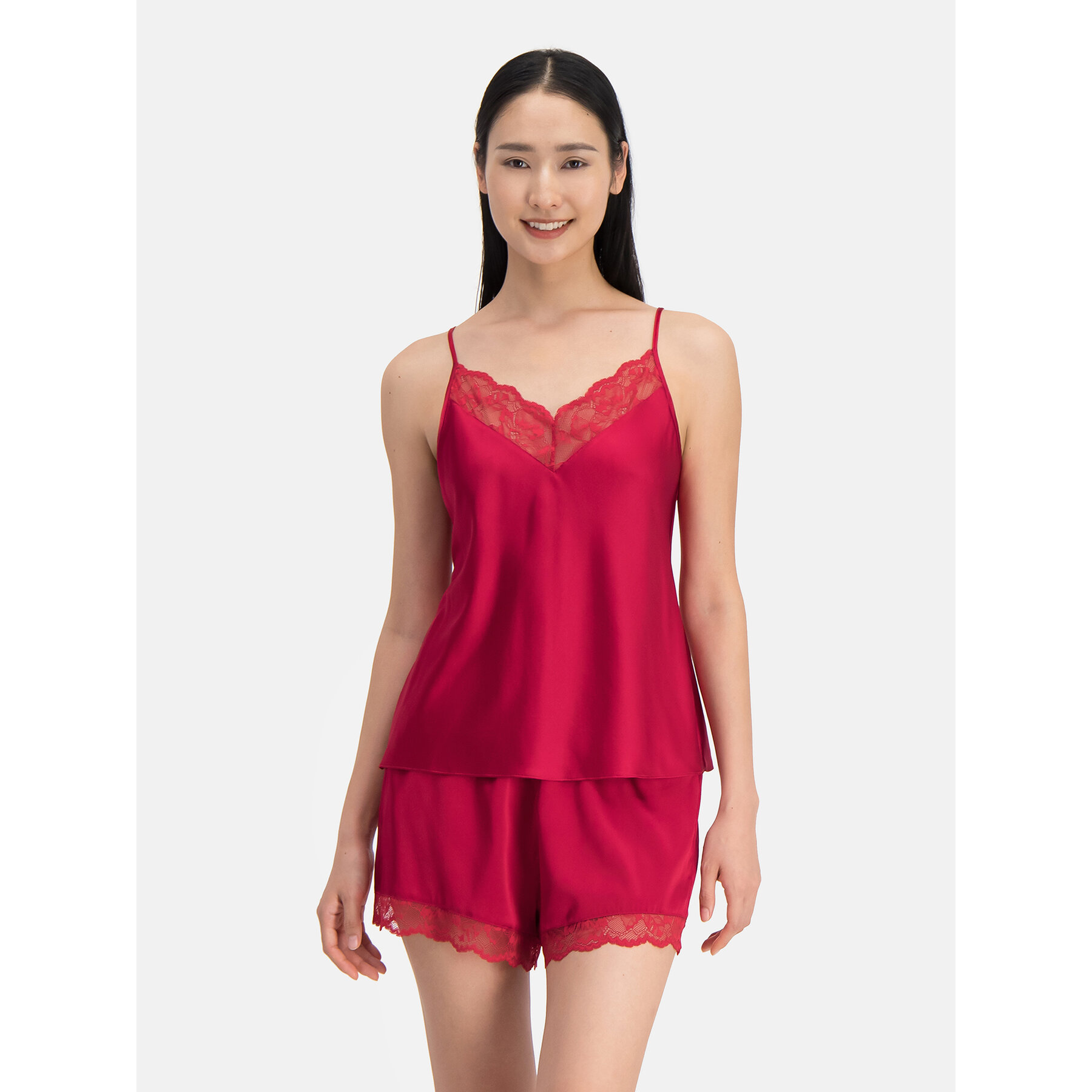 Dorina Rövid pizsama nadrág Pure Silk DCSH0002SK002 Piros Regular Fit