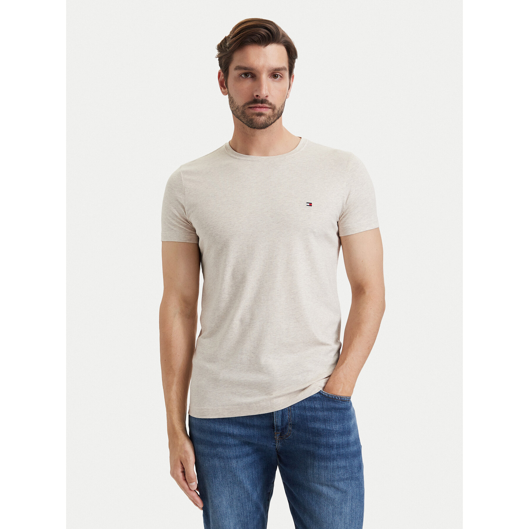 Tommy Hilfiger T-Shirt MW0MW10800 Creme Slim Fit