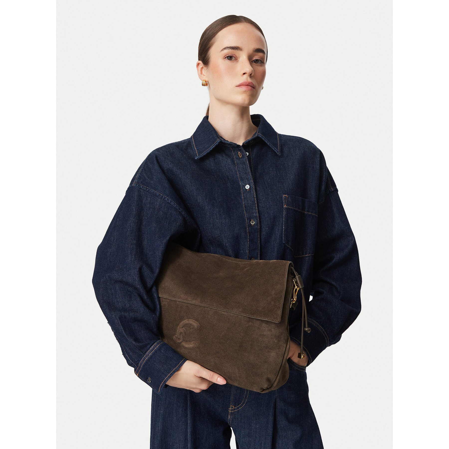 Coccinelle Τσάντα Coccinelle V9G Coccinelleldia Suede Bim E1 V9G 13 03 01 Χακί