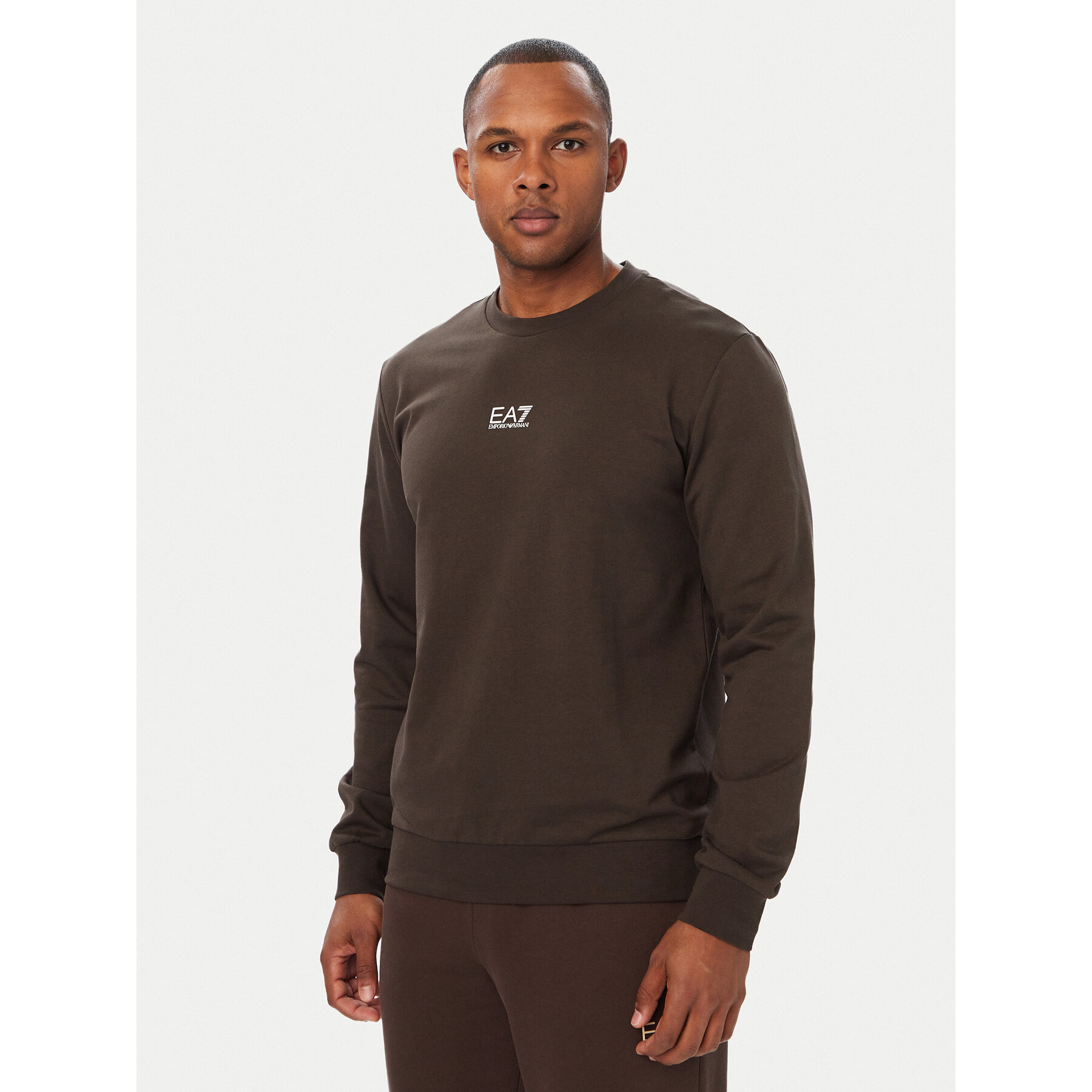 EA7 Emporio Armani Sweatshirt 8NPM30 PJVRZ U6027 Dunkelbraun Regular Fit
