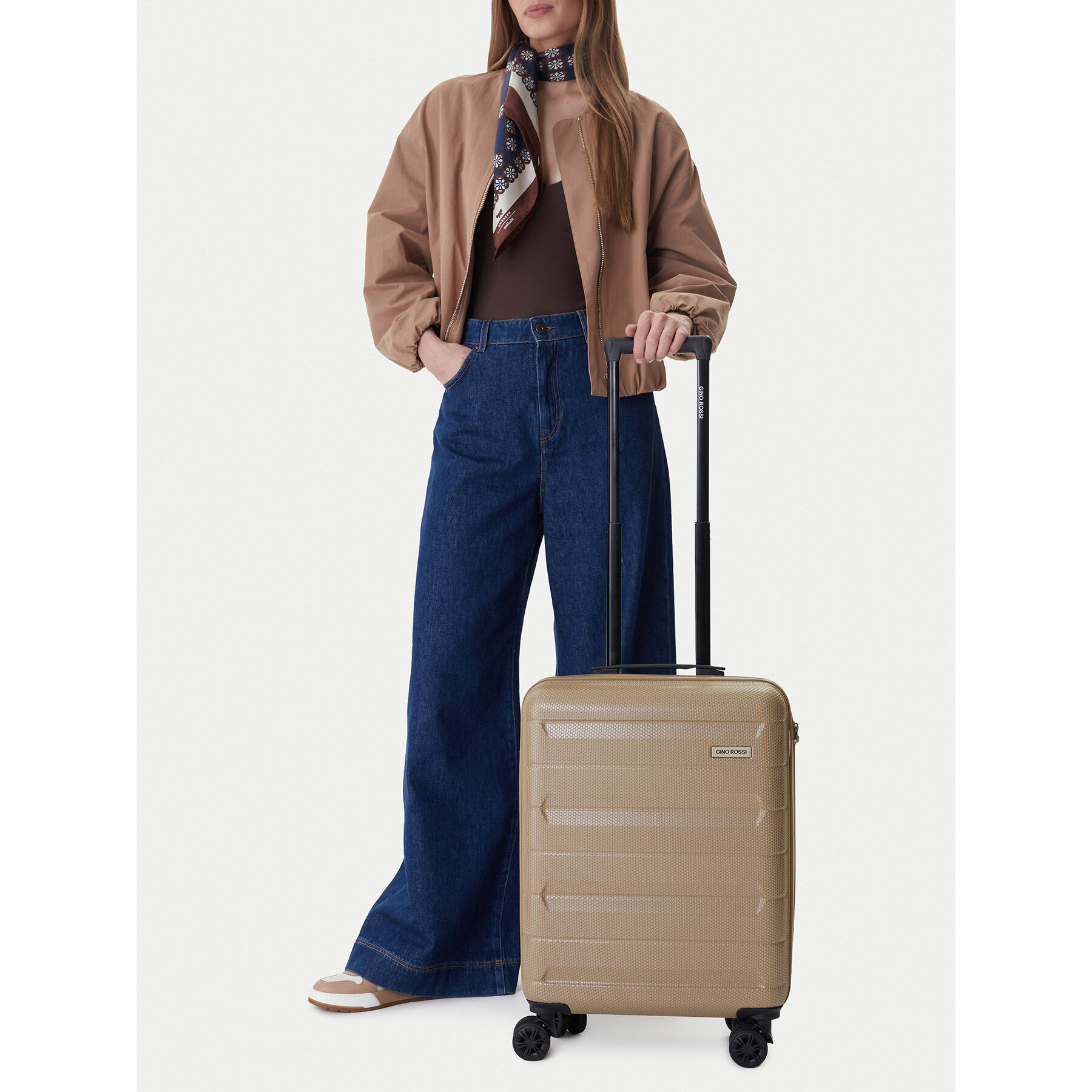 Kabínový kufor GINO ROSSI CEO-GIN-S-004-BEIGE Béžová