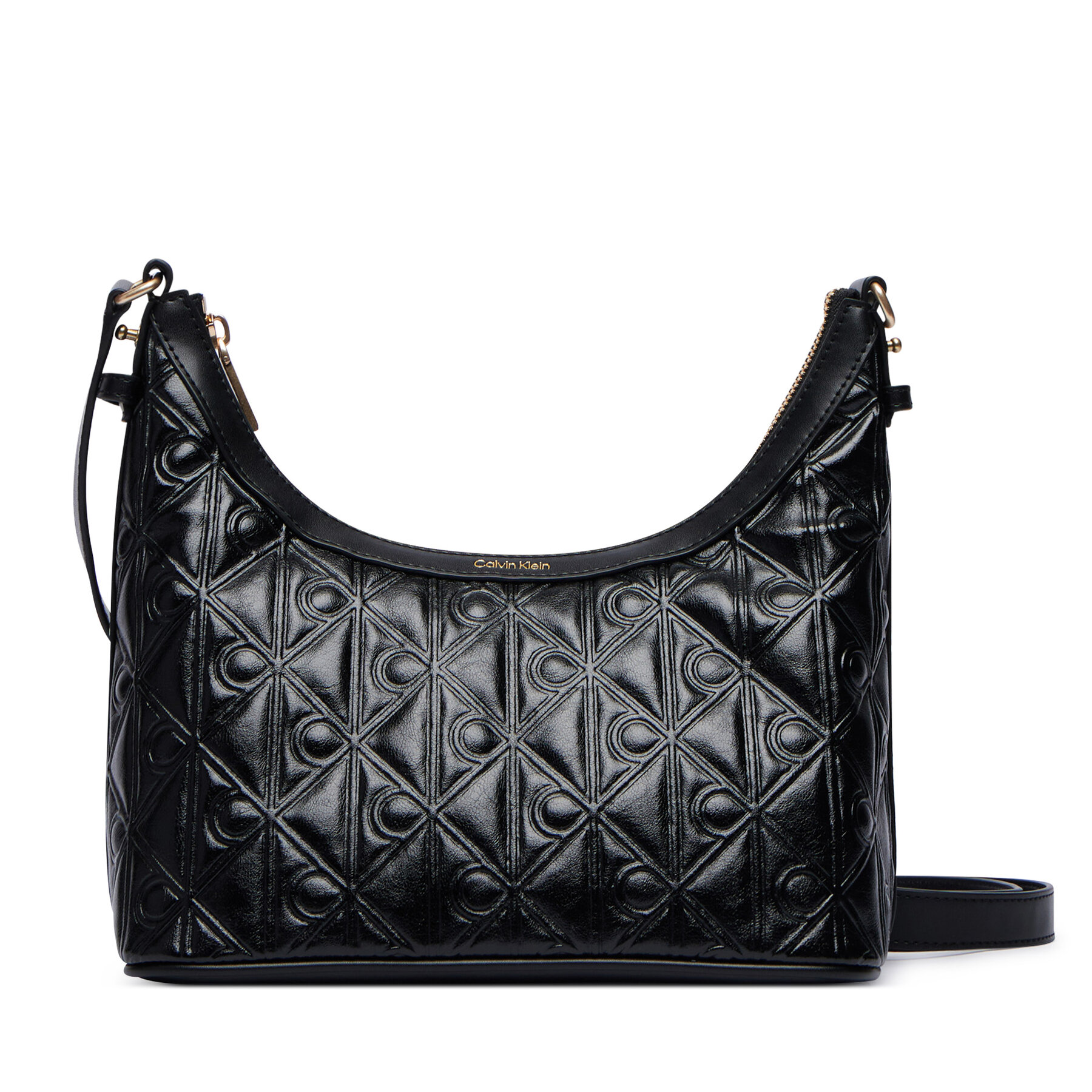 Borsetta Calvin Klein Emblem Aop Debossed Shoulder Bag LV04F3874G Nero
