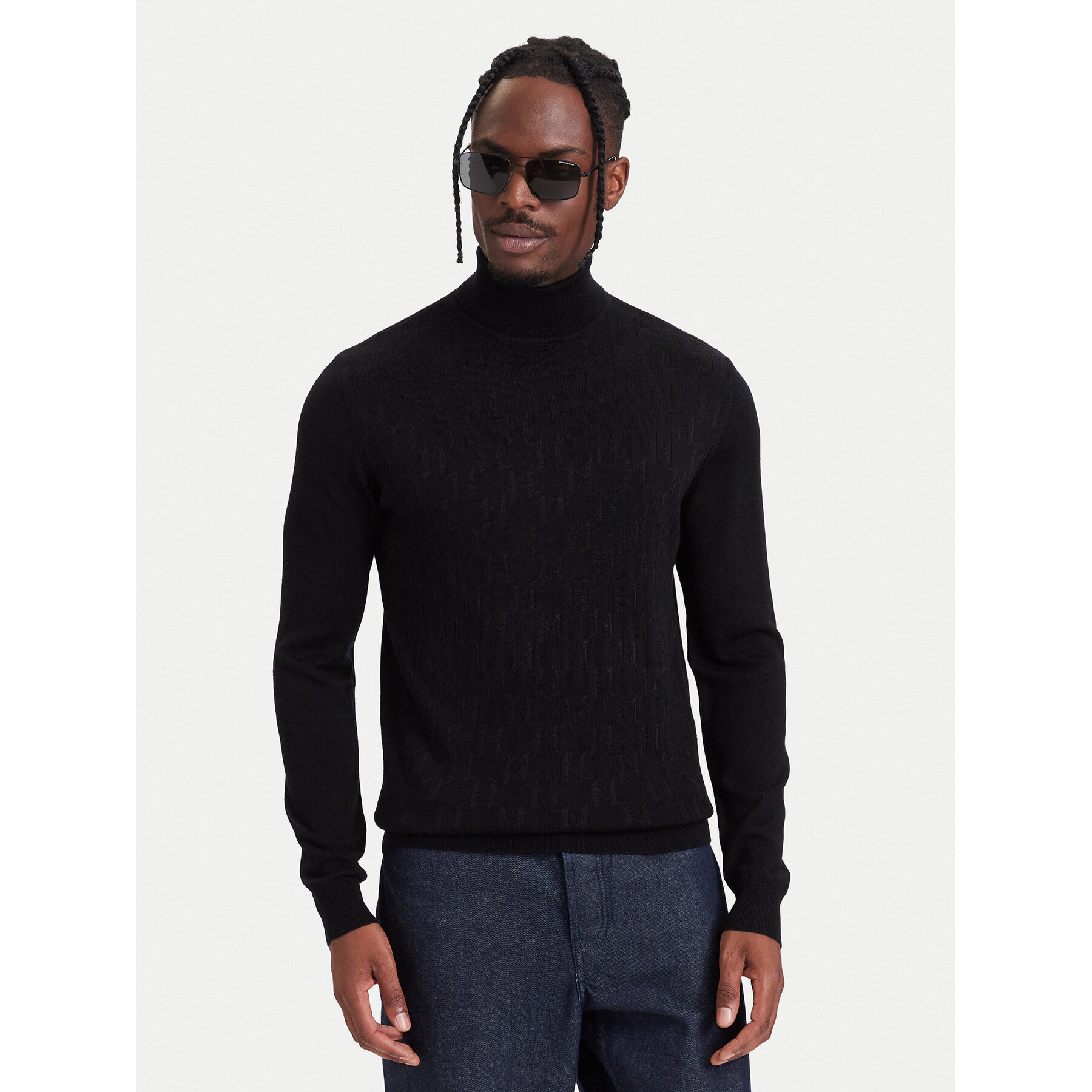 KARL LAGERFELD Rollkragenpullover 655012 564302 Schwarz Regular Fit